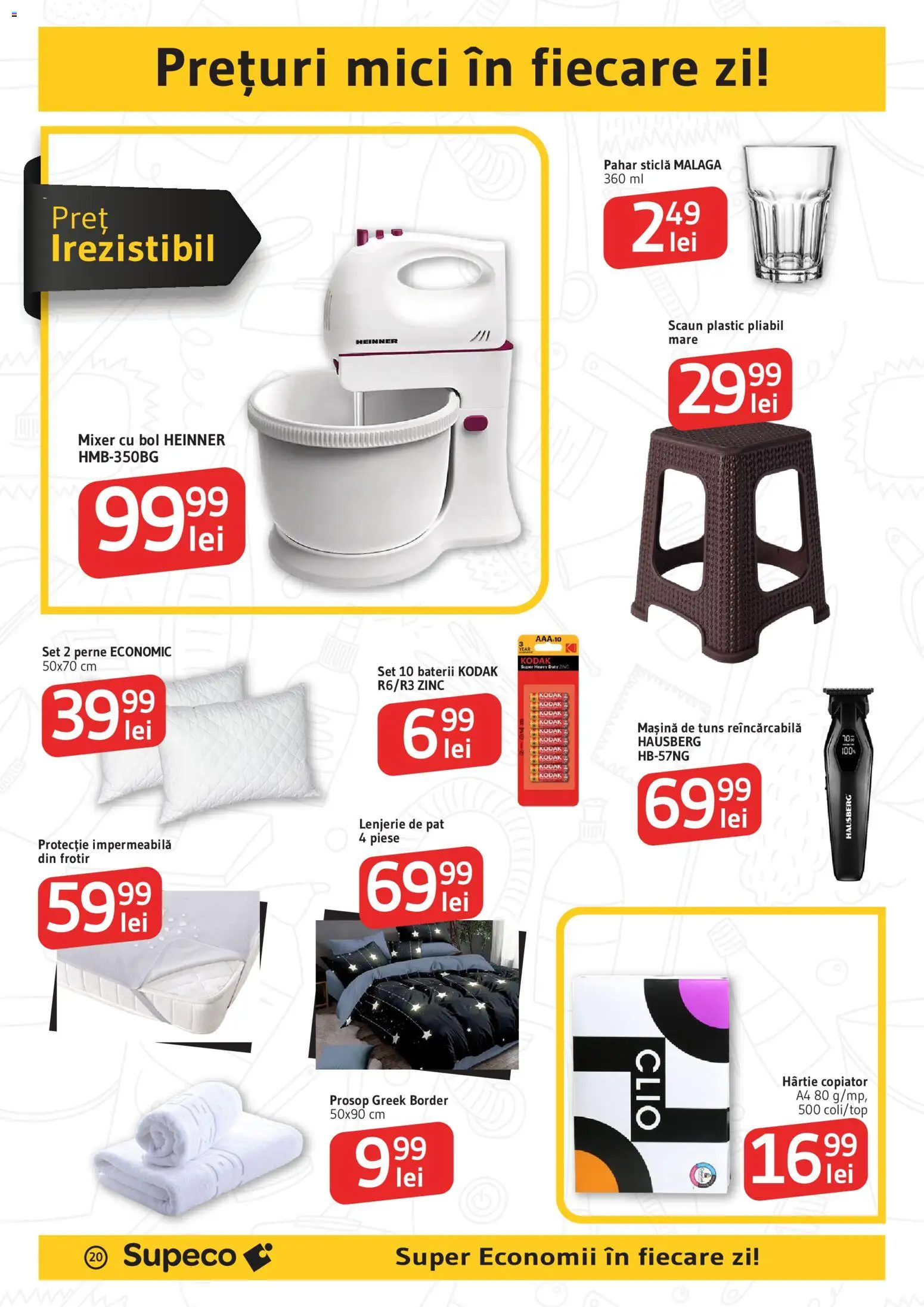 Catalog Supeco 23 Iulie - 4 August 2026 | Pagina 20 | Produse: Lenjerie de pat, Mici, Baterii, Mașină de tuns