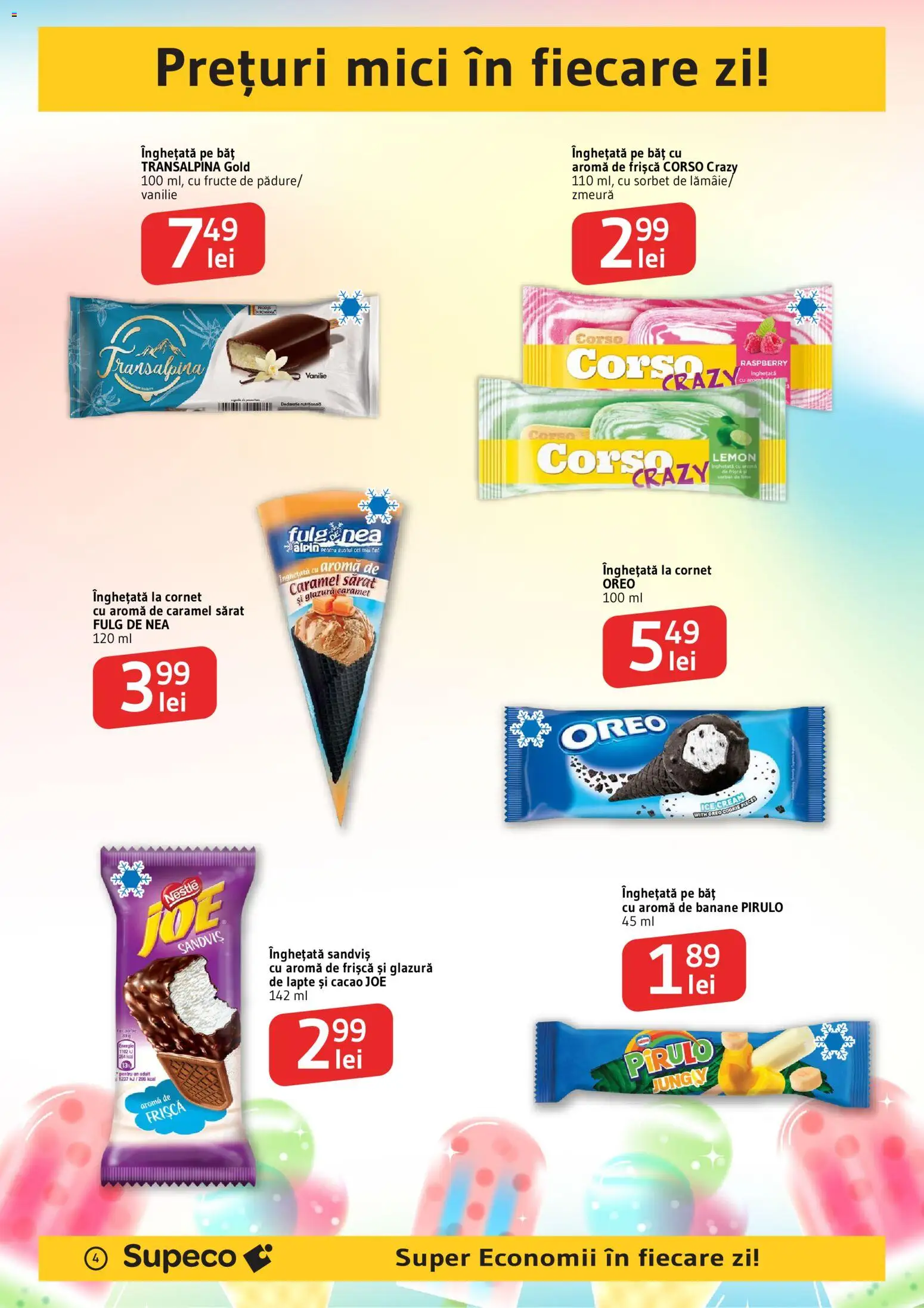 Catalog Supeco 23 Iulie - 4 August 2026 | Pagina 4 | Produse: Bahçe aydınlatması, Mici, Frișcă, Înghețată