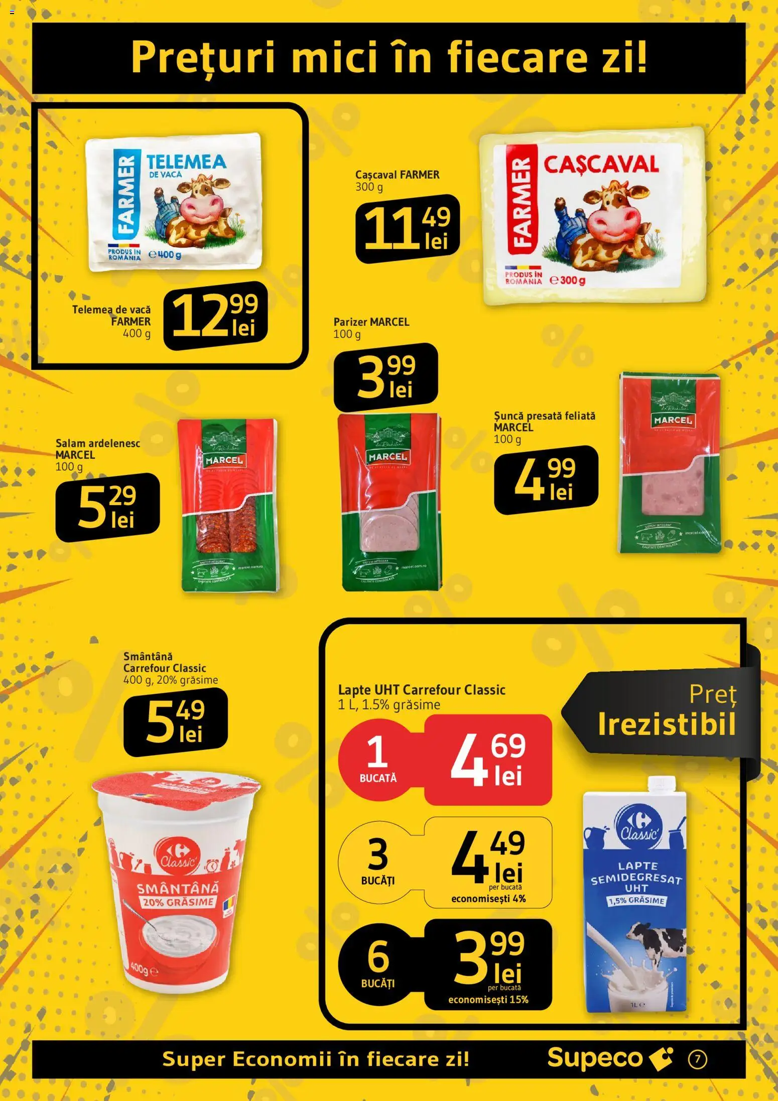 Catalog Supeco 23 Iulie - 4 August 2026 | Pagina 7 | Produse: Lapte, Salam, Parizer, Smântână