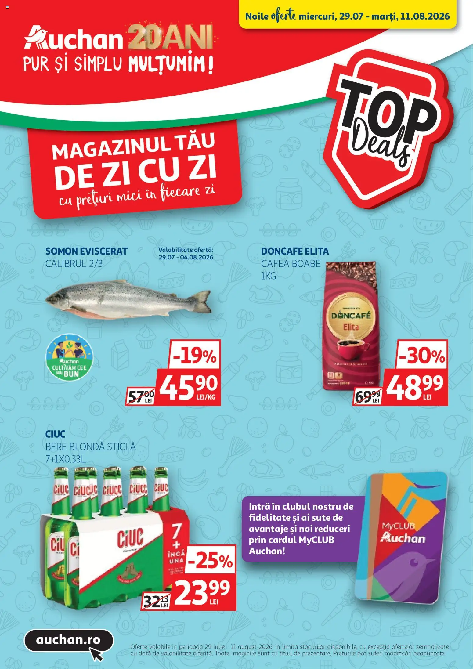 Catalog Auchan 29 Iulie - 10 August 2026 | Pagina 1 | Produse: Mici, Cafea, Bere
