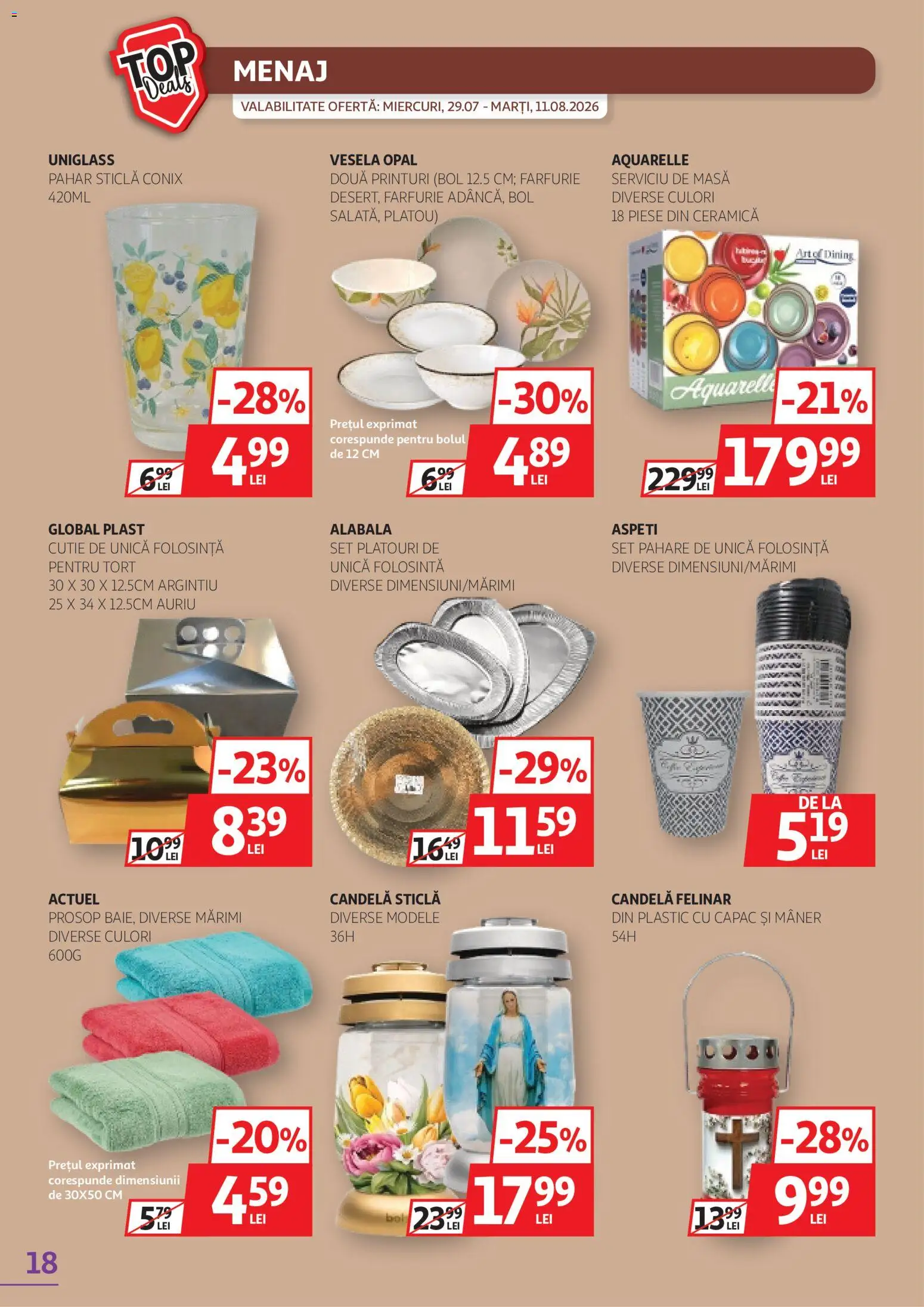 Catalog Auchan 29 Iulie - 10 August 2026 | Pagina 18 | Produse: Pahare, Cutie, Felinar, Tort