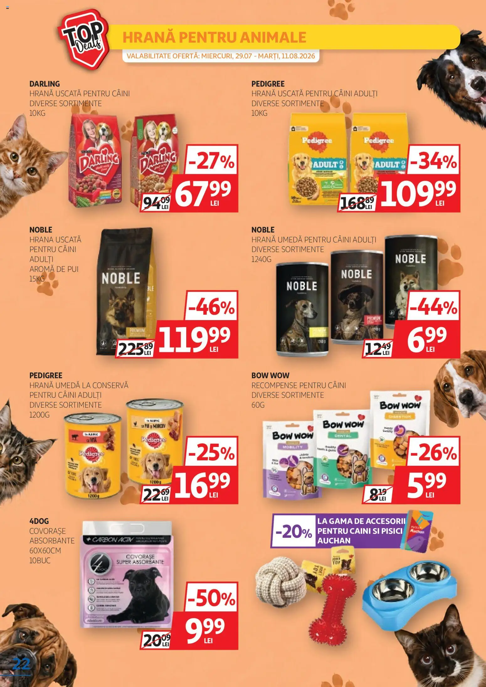 Catalog Auchan 29 Iulie - 10 August 2026 | Pagina 22 | Produse: Hacıyatmaz Kedi Oyuncağı, Absorbante