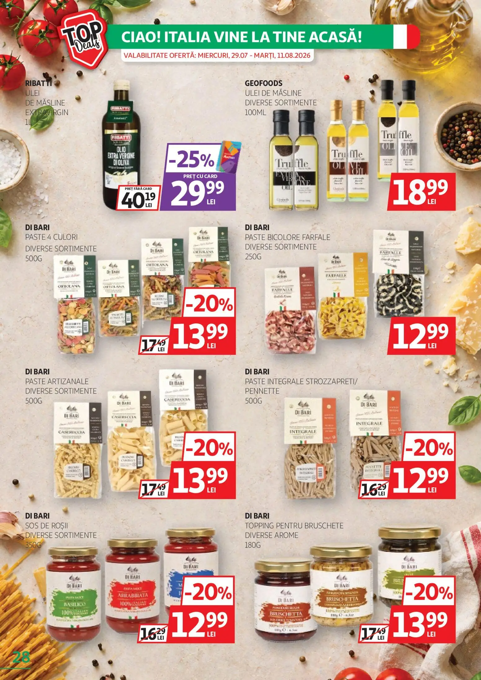 Catalog Auchan 29 Iulie - 10 August 2026 | Pagina 28 | Produse: Măsline, Ulei, Paste, Sos