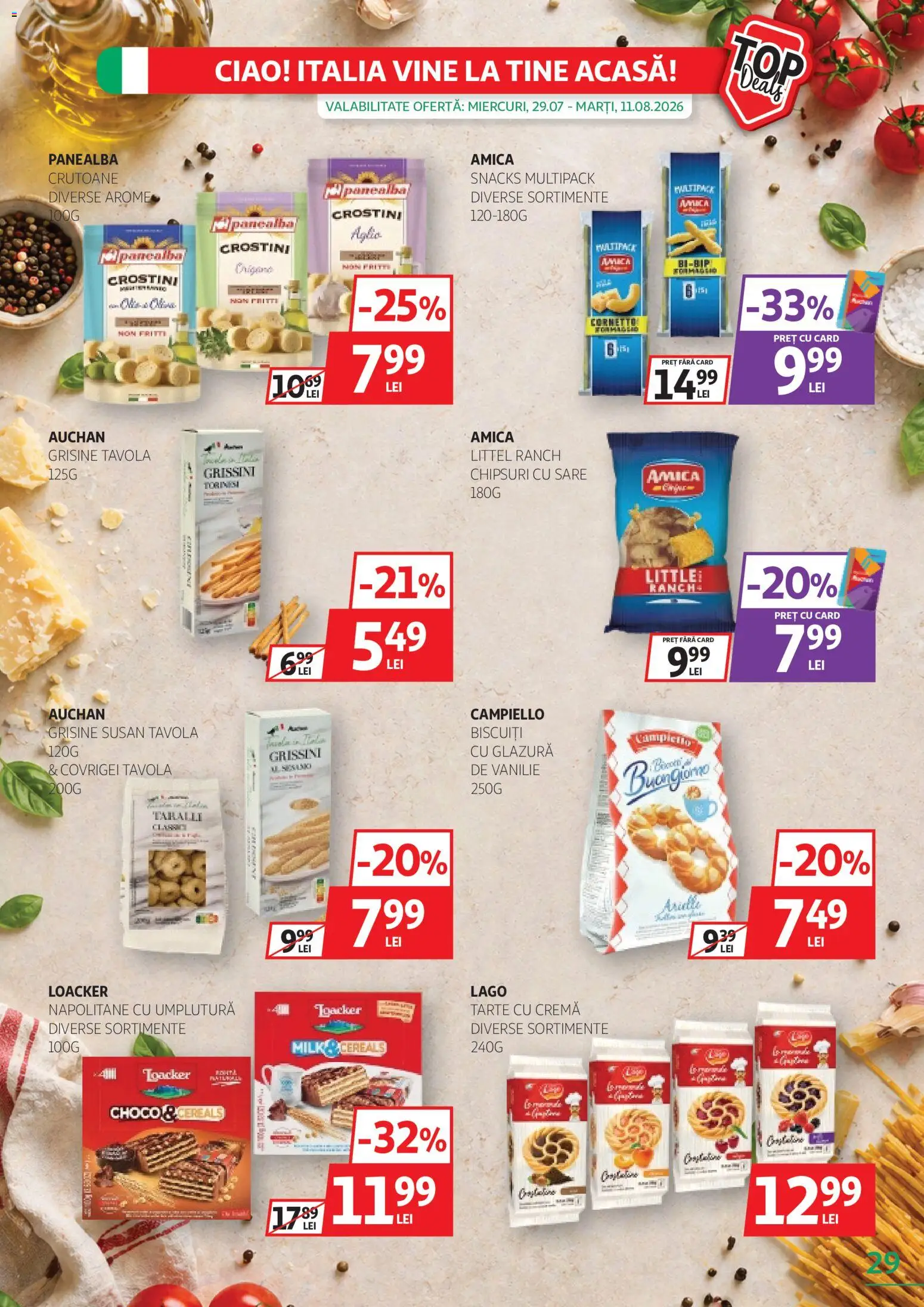 Catalog Auchan 29 Iulie - 10 August 2026 | Pagina 29 | Produse: Cremă, Chipsuri, Biscuiți, Sare