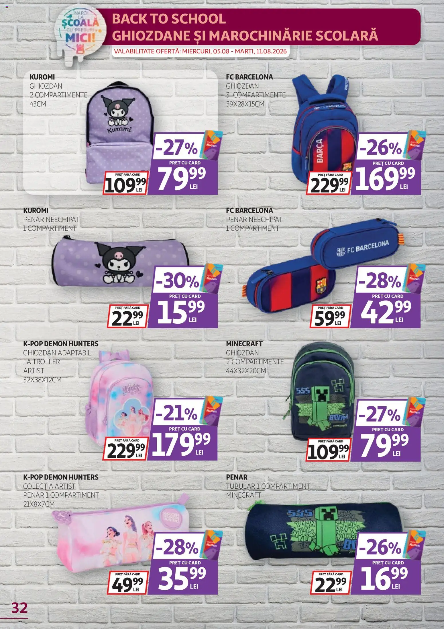 Catalog Auchan 29 Iulie - 10 August 2026 | Pagina 32 | Produse: Mici, Ghiozdan