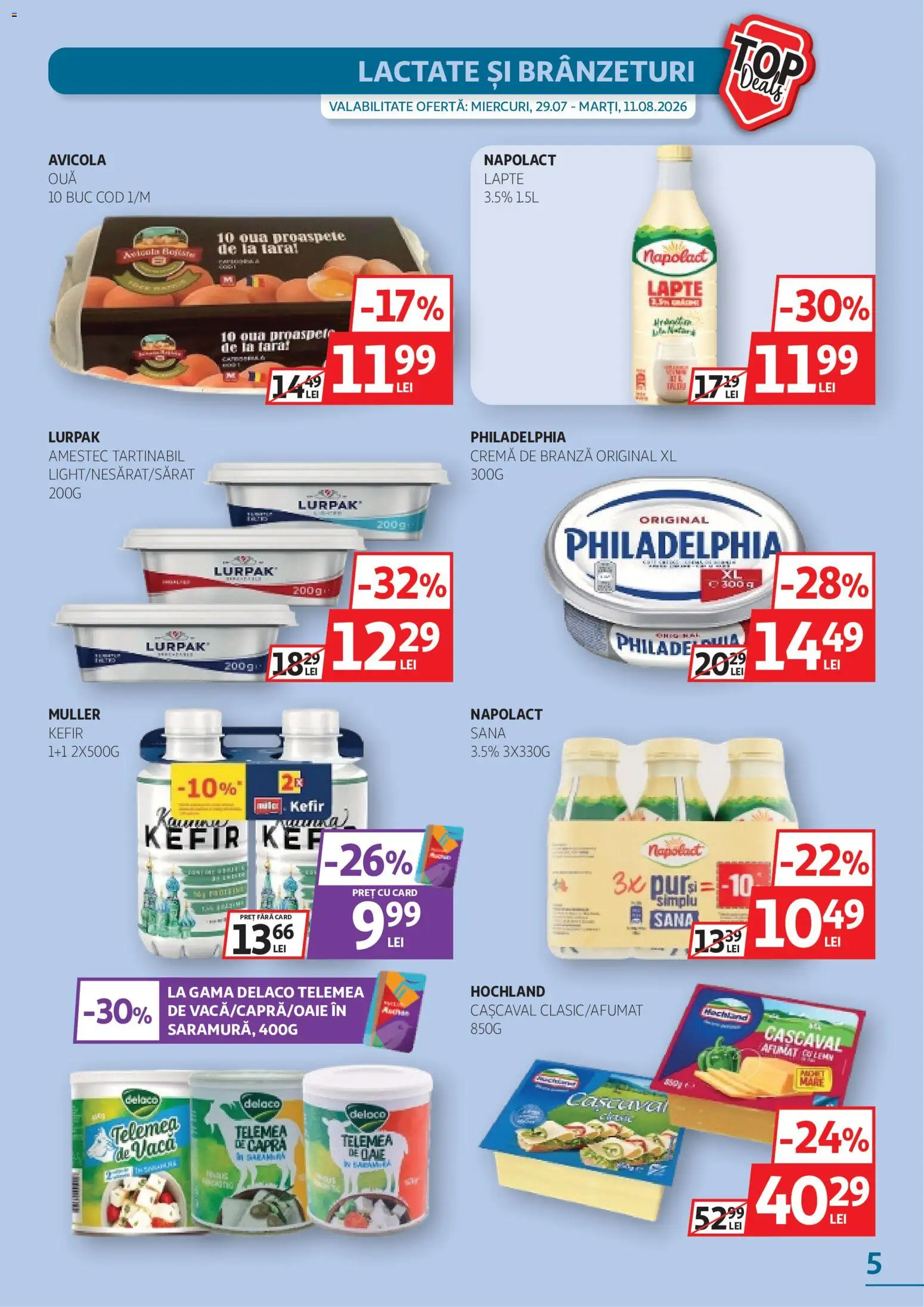 Catalog Auchan 29 Iulie - 10 August 2026 | Pagina 5 | Produse: Cașcaval, Kalem ucu, Brânză, Ouă