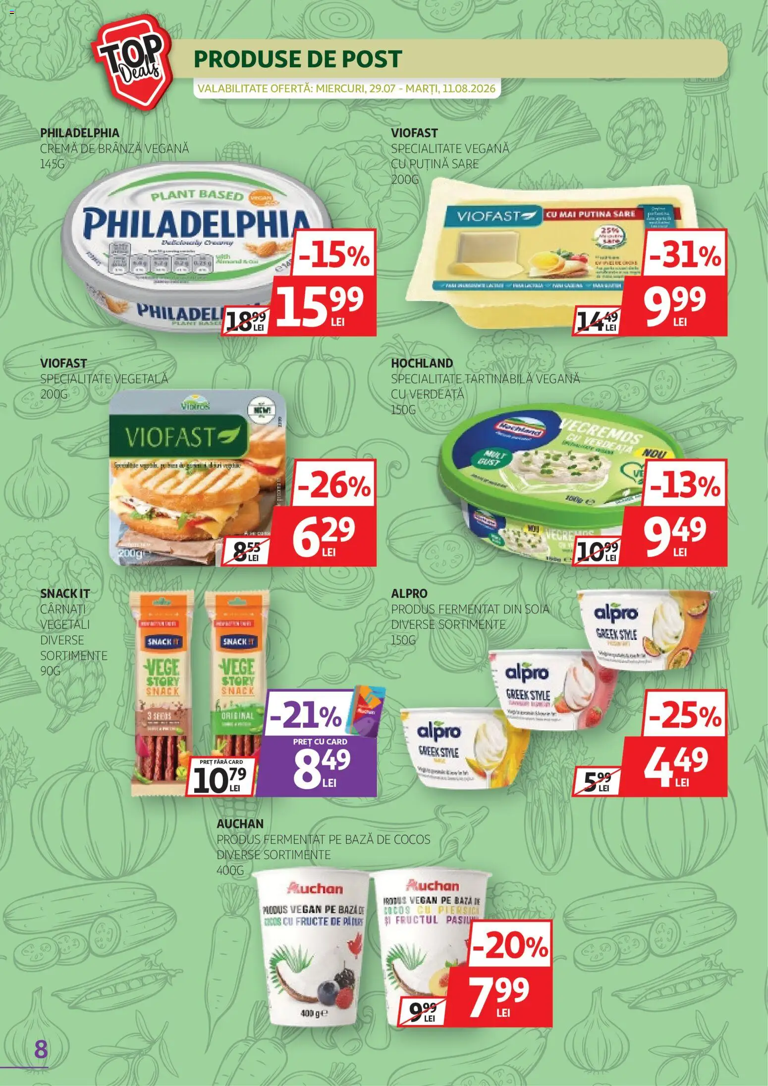 Catalog Auchan 29 Iulie - 10 August 2026 | Pagina 8 | Produse: Delgeç, Cremă, Cremă de brânză, Fructe