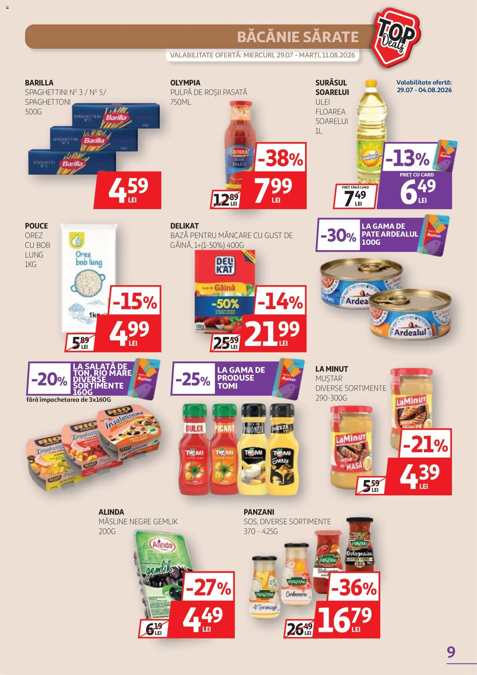 Catalog Auchan 29 Iulie - 10 August 2026 | Pagina 9 | Produse: Pate, Măsline, Orez, Muștar