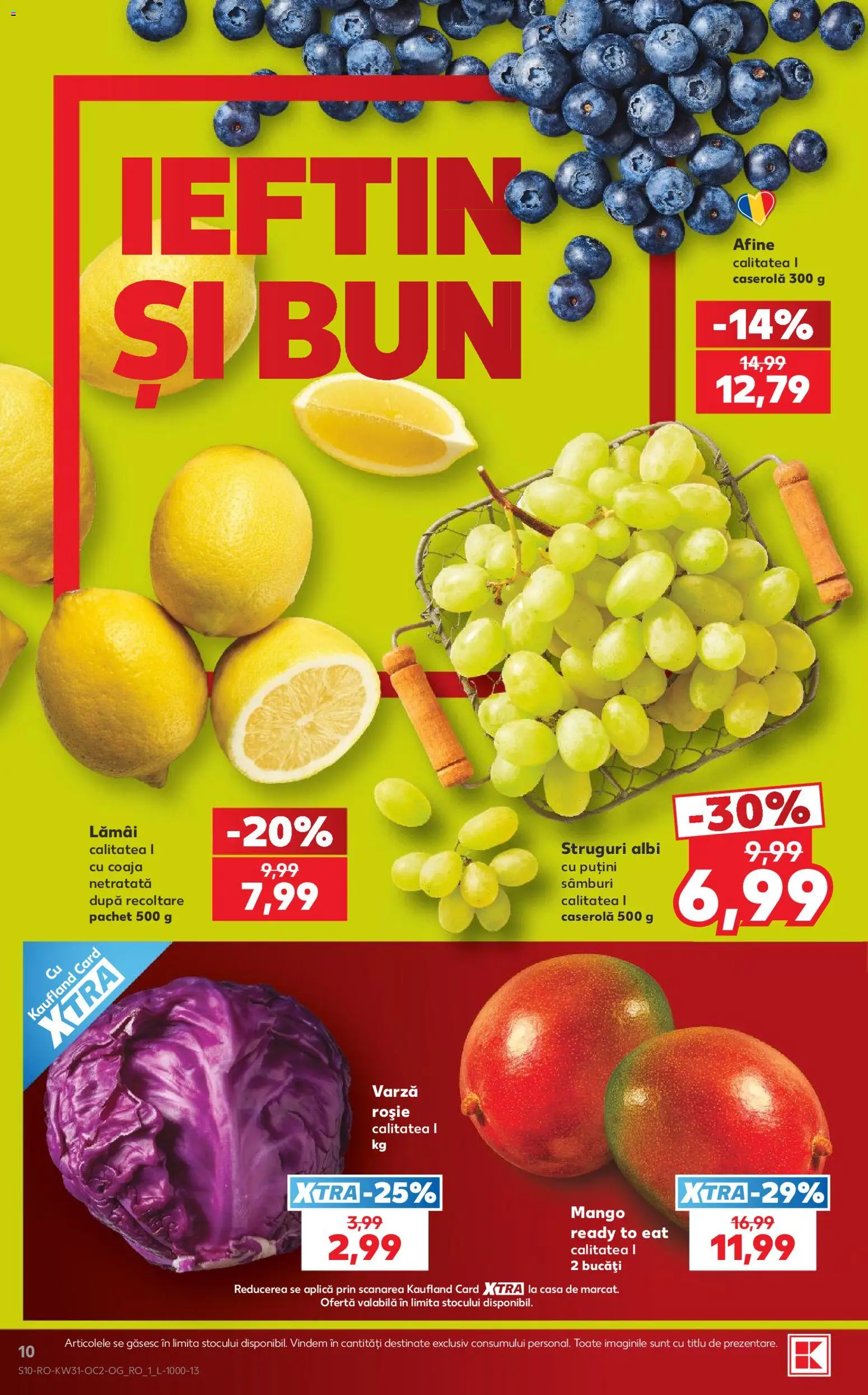 Catalog Kaufland 29 Iulie - 3 August 2026 | Pagina 10 | Produse: Varză, Struguri, Afine, Mango