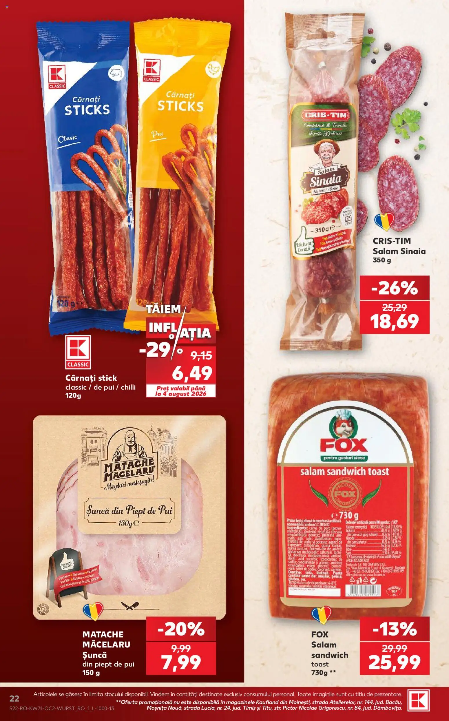 Catalog Kaufland 29 Iulie - 3 August 2026 | Pagina 22 | Produse: Chilli, Salam, Șuncă, Condimente