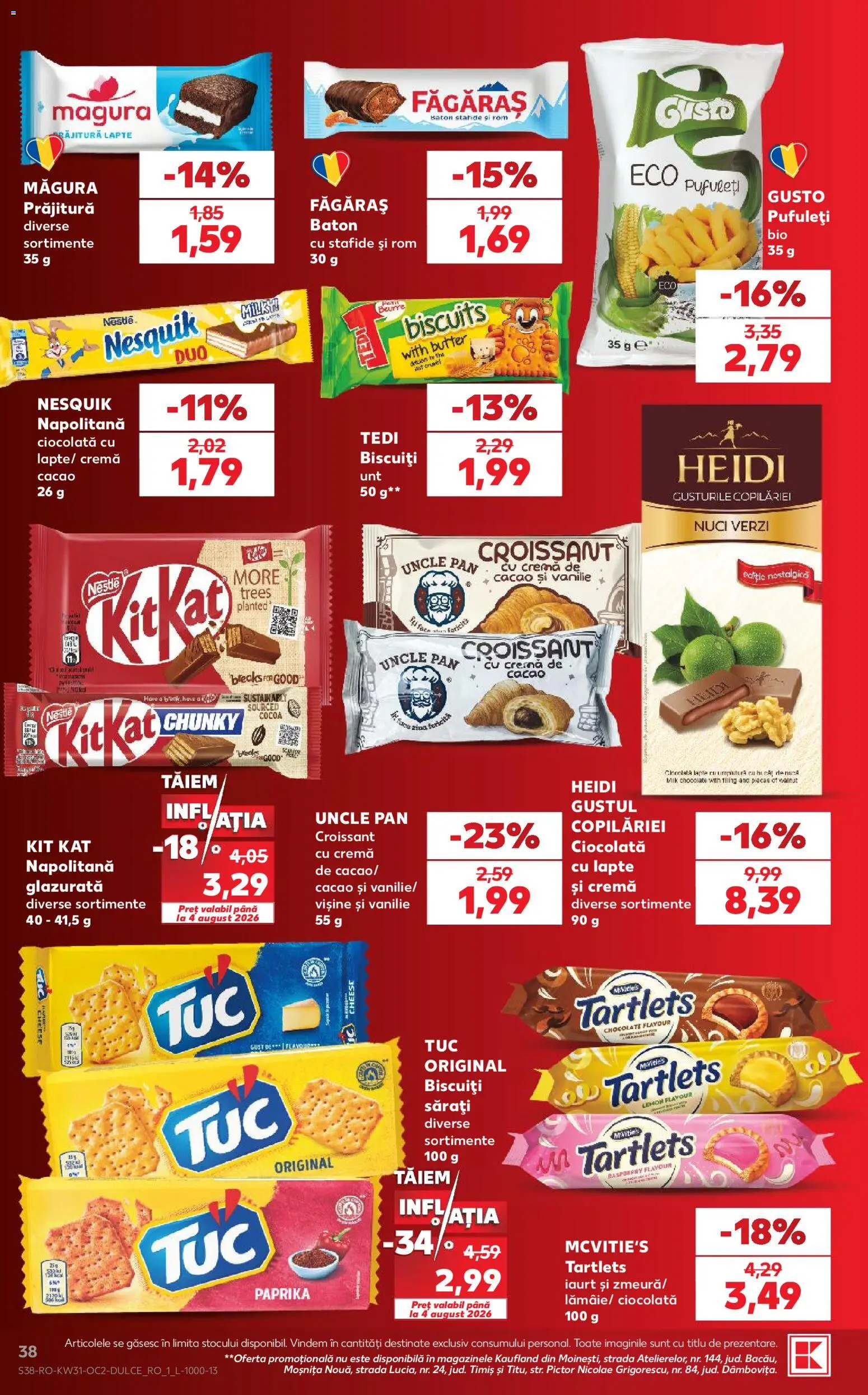 Catalog Kaufland 29 Iulie - 3 August 2026 | Pagina 38 | Produse: Lapte, Iaurt, Biscuiți, Stafide