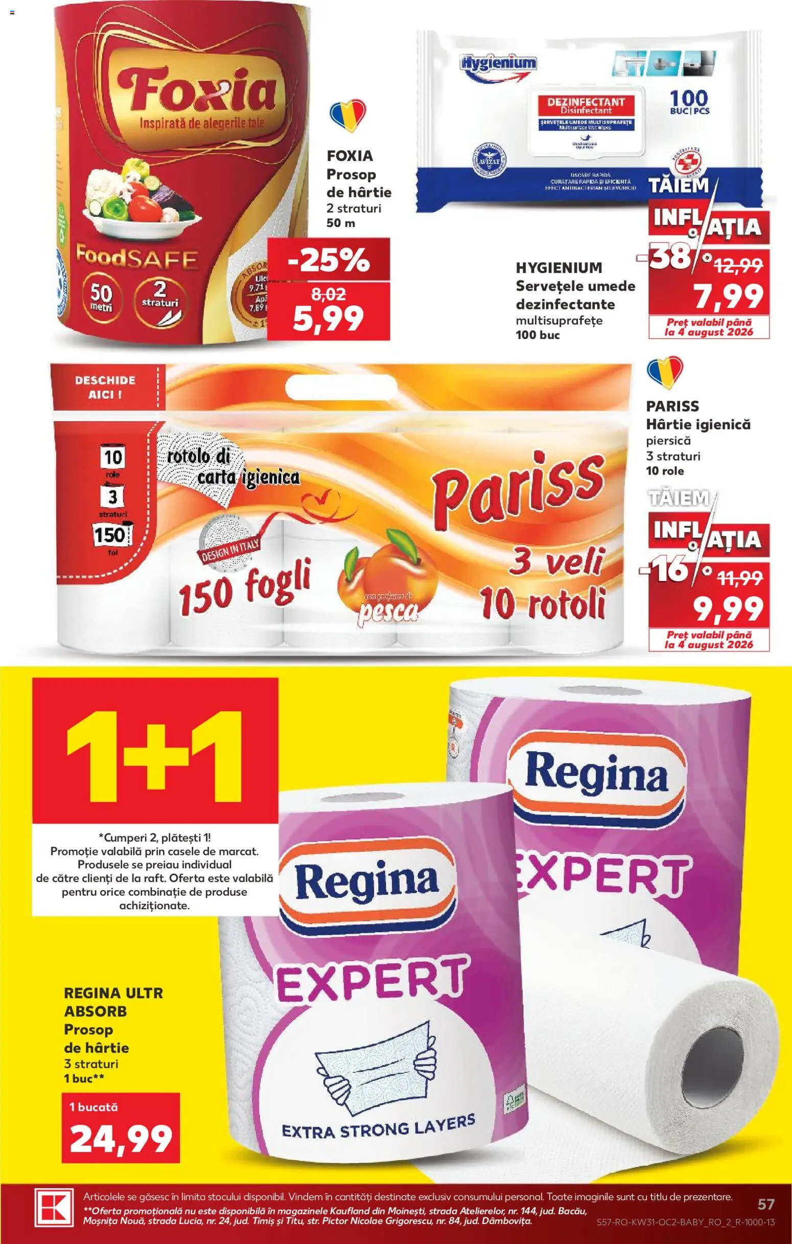 Catalog Kaufland 29 Iulie - 3 August 2026 | Pagina 57 | Produse: Piersică, Role, Șervețele umede