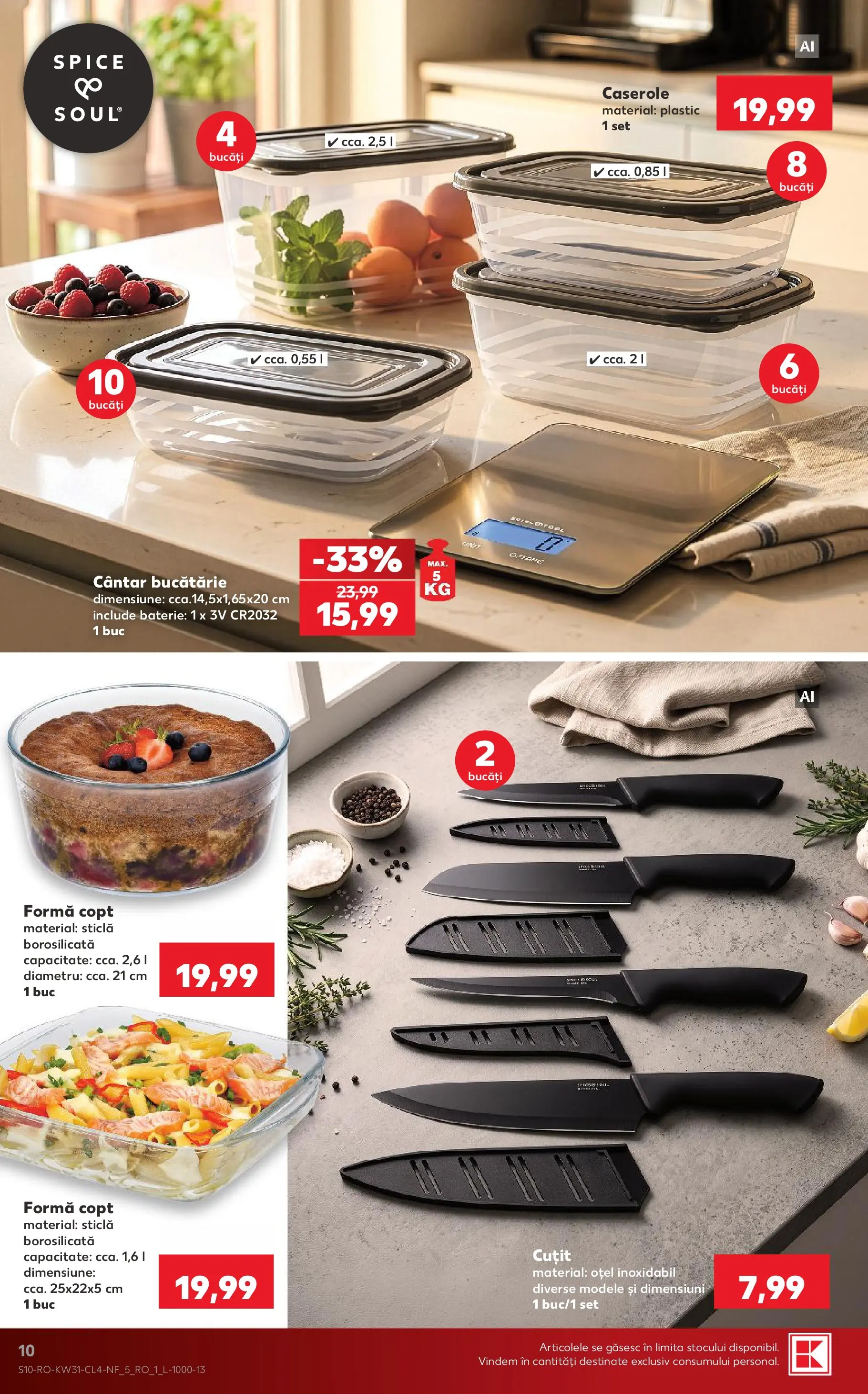 Catalog Kaufland 29 Iulie - 3 August 2026 | Pagina 10 | Produse: Caserole, Cântar, Bucătărie, Baterie
