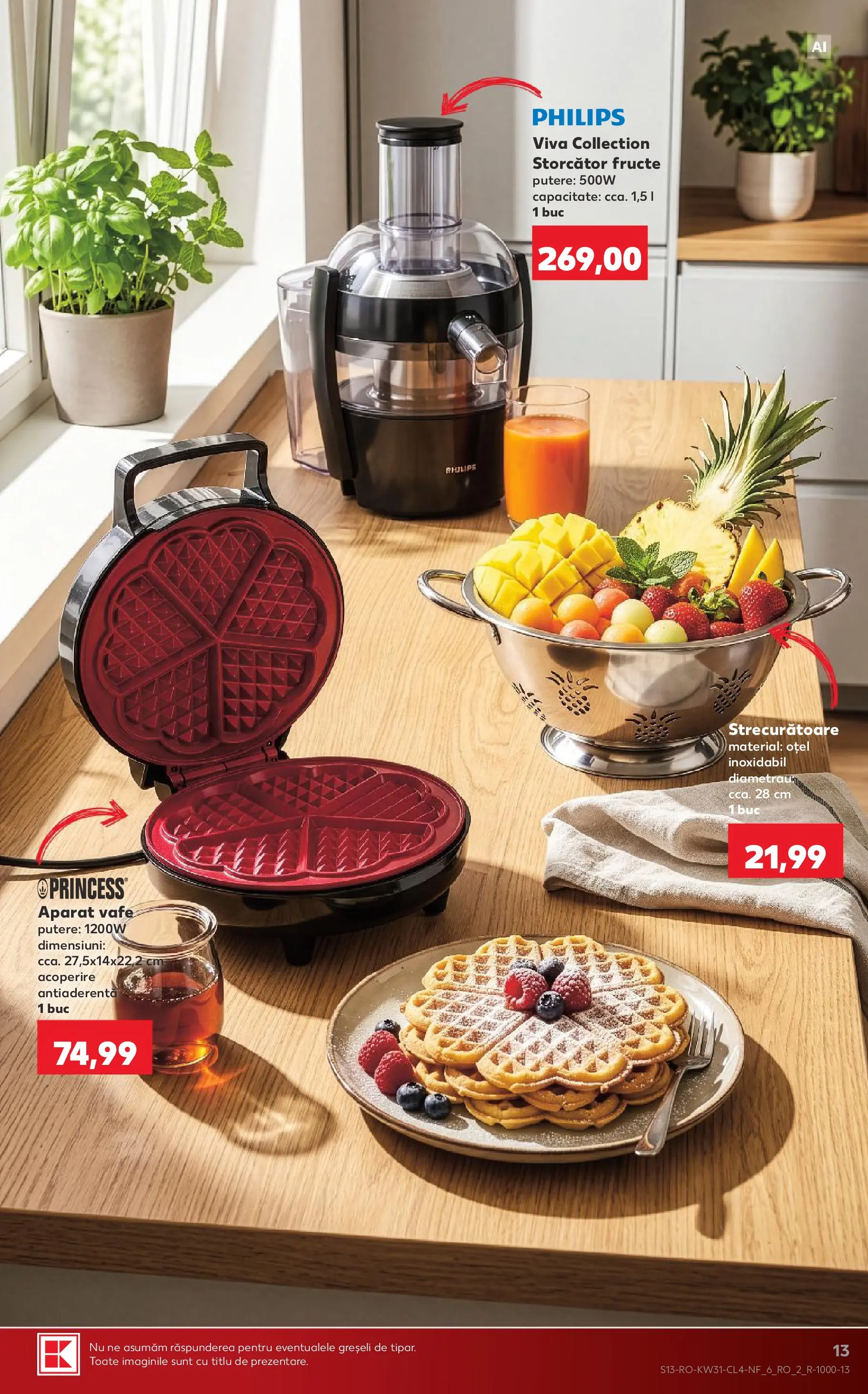 Catalog Kaufland 29 Iulie - 3 August 2026 | Pagina 13 | Produse: Aparat vafe, Enginar, Storcător, Fructe