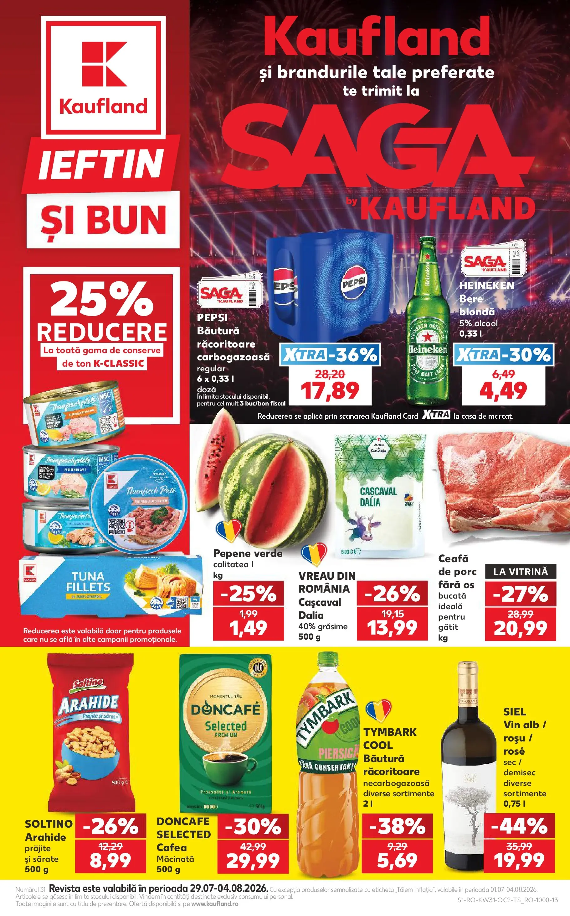 Catalog Kaufland 29 Iulie - 3 August 2026 | Pagina 1 | Produse: Pepene Verde, Vitrină, Arahide, Vin
