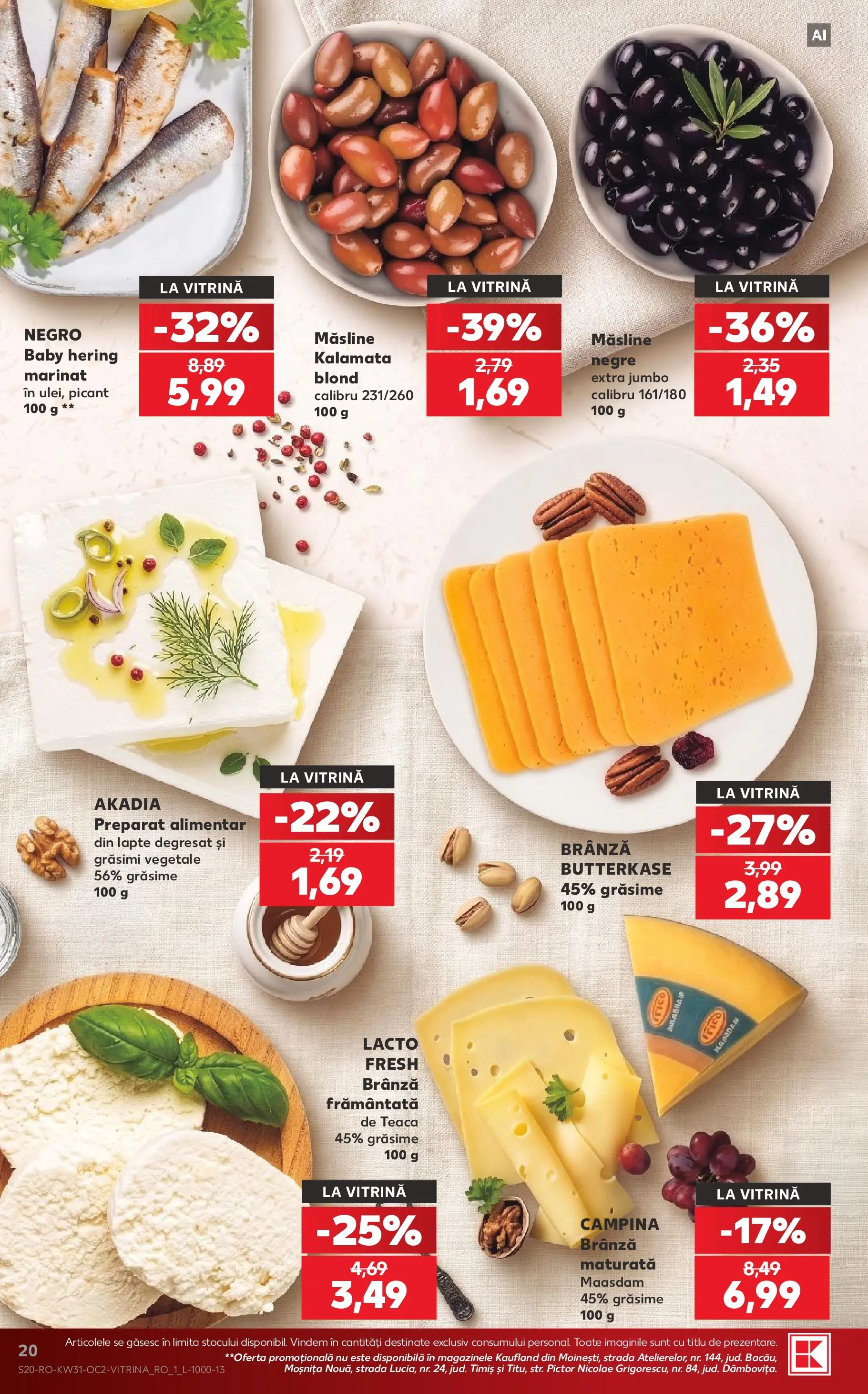 Catalog Kaufland 29 Iulie - 3 August 2026 | Pagina 20 | Produse: Vitrină, Măsline, Lapte, Brânză