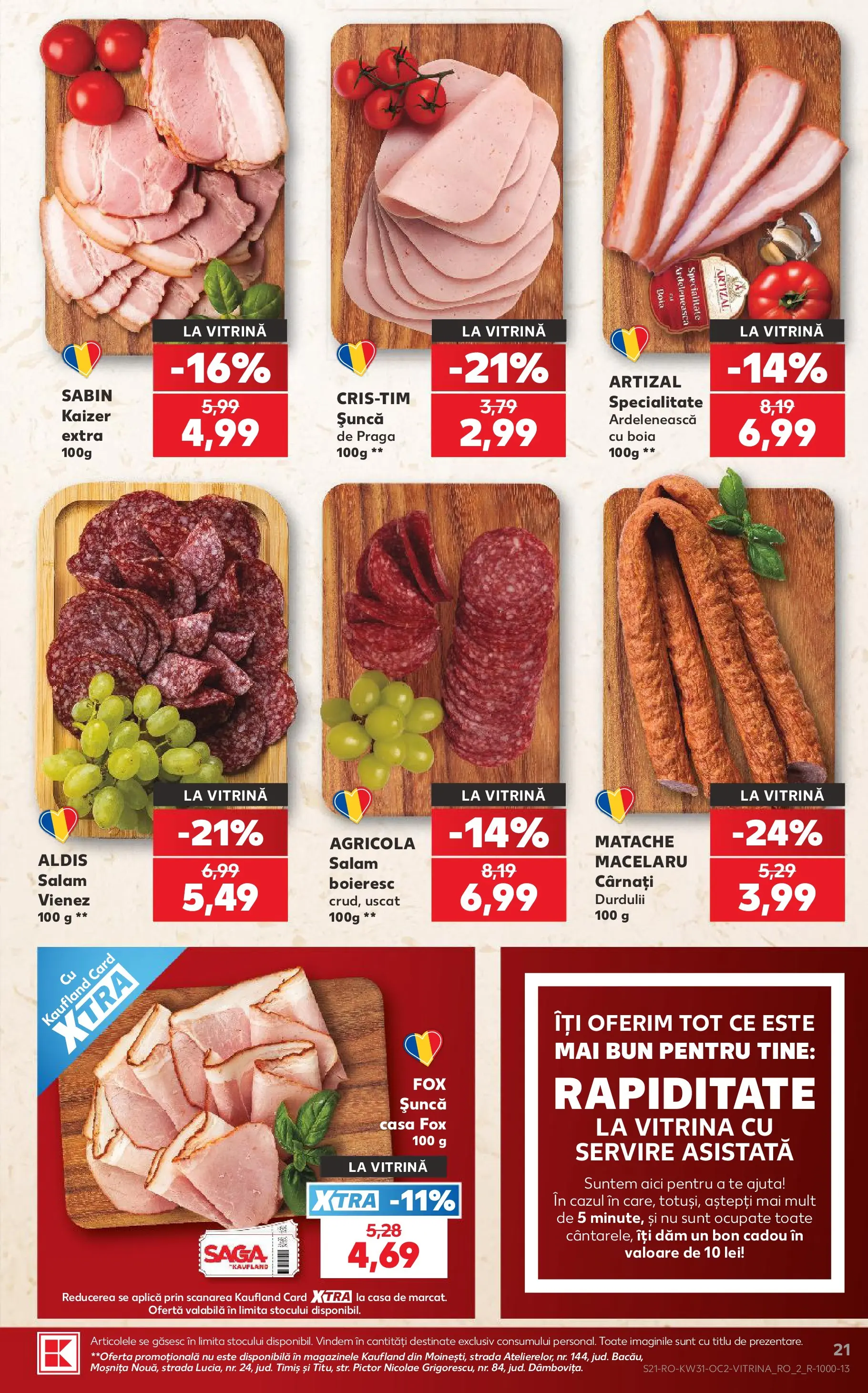Catalog Kaufland 29 Iulie - 3 August 2026 | Pagina 21 | Produse: Vitrină, Salam, Șuncă, Cârnați