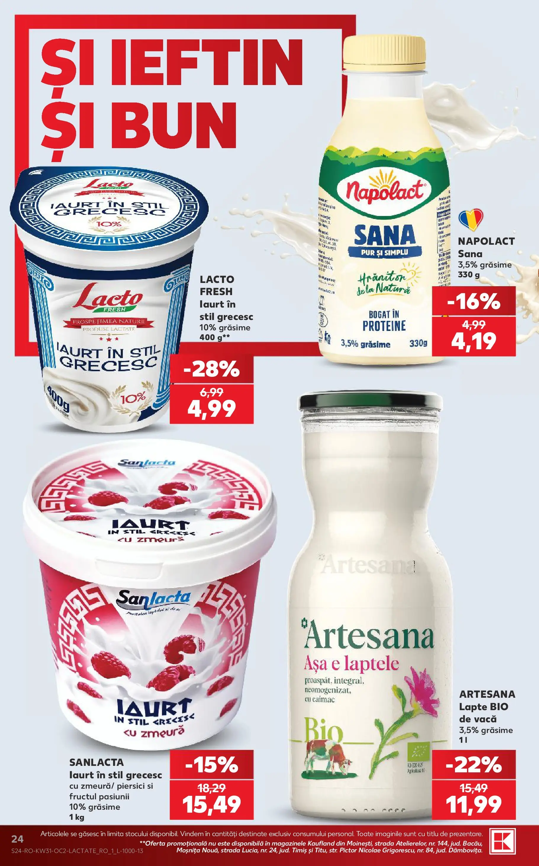 Catalog Kaufland 29 Iulie - 3 August 2026 | Pagina 24 | Produse: Şerit ödül, Masaüstü kılıfı, Lapte, Iaurt