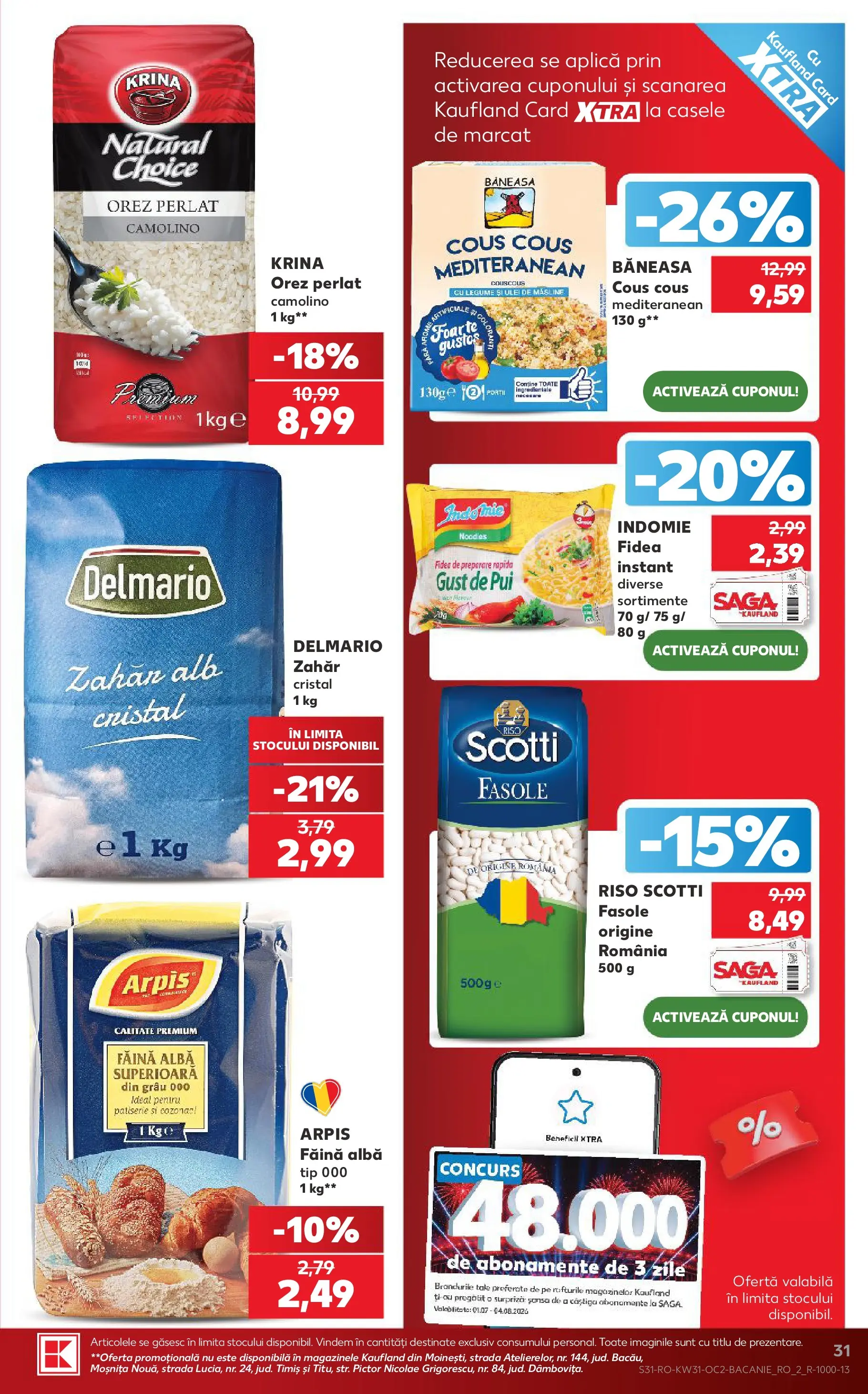 Catalog Kaufland 29 Iulie - 3 August 2026 | Pagina 31 | Produse: Făină, Orez, Legume, Zahăr