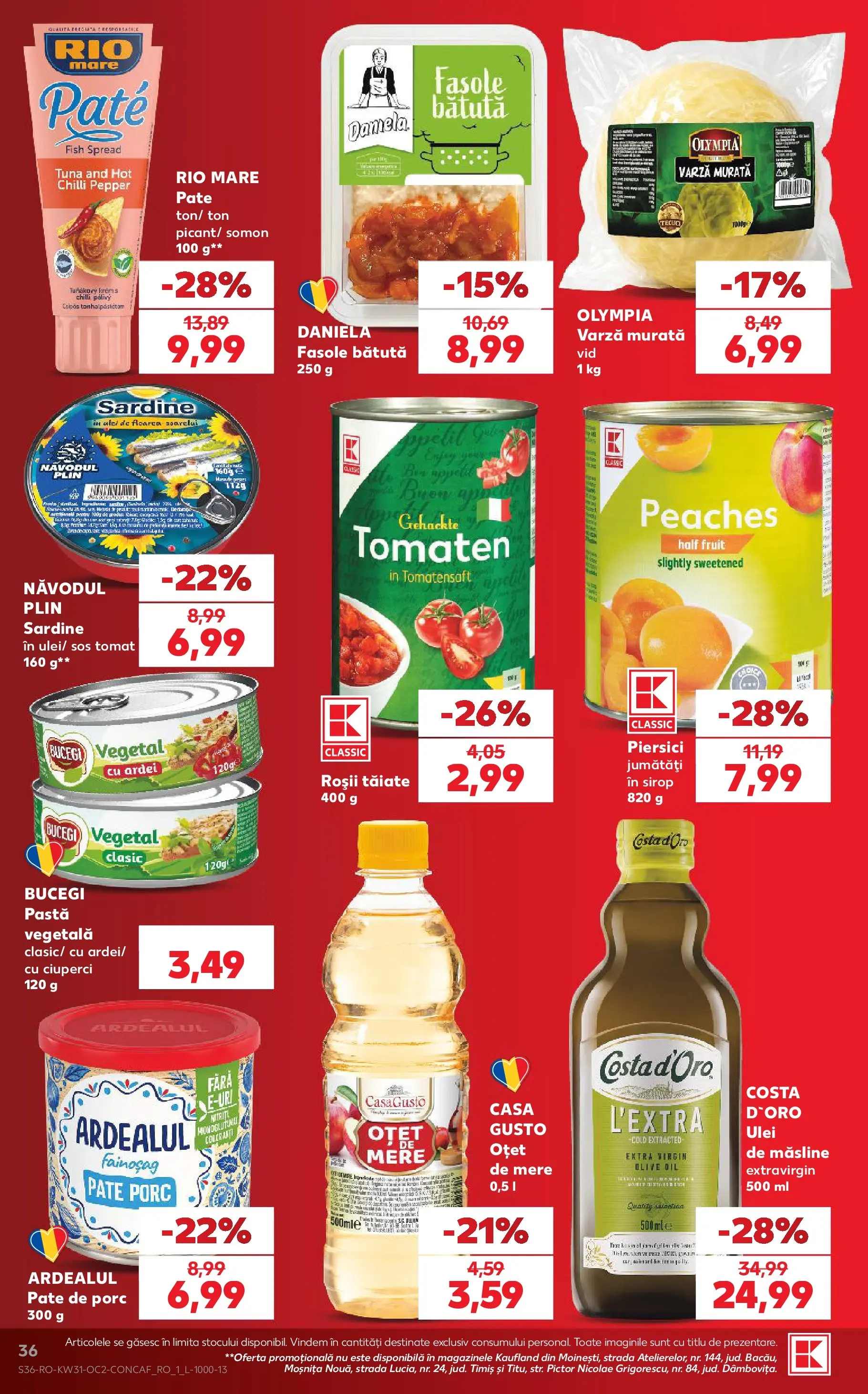 Catalog Kaufland 29 Iulie - 3 August 2026 | Pagina 36 | Produse: Pate, Măsline, Ciuperci, Oțet