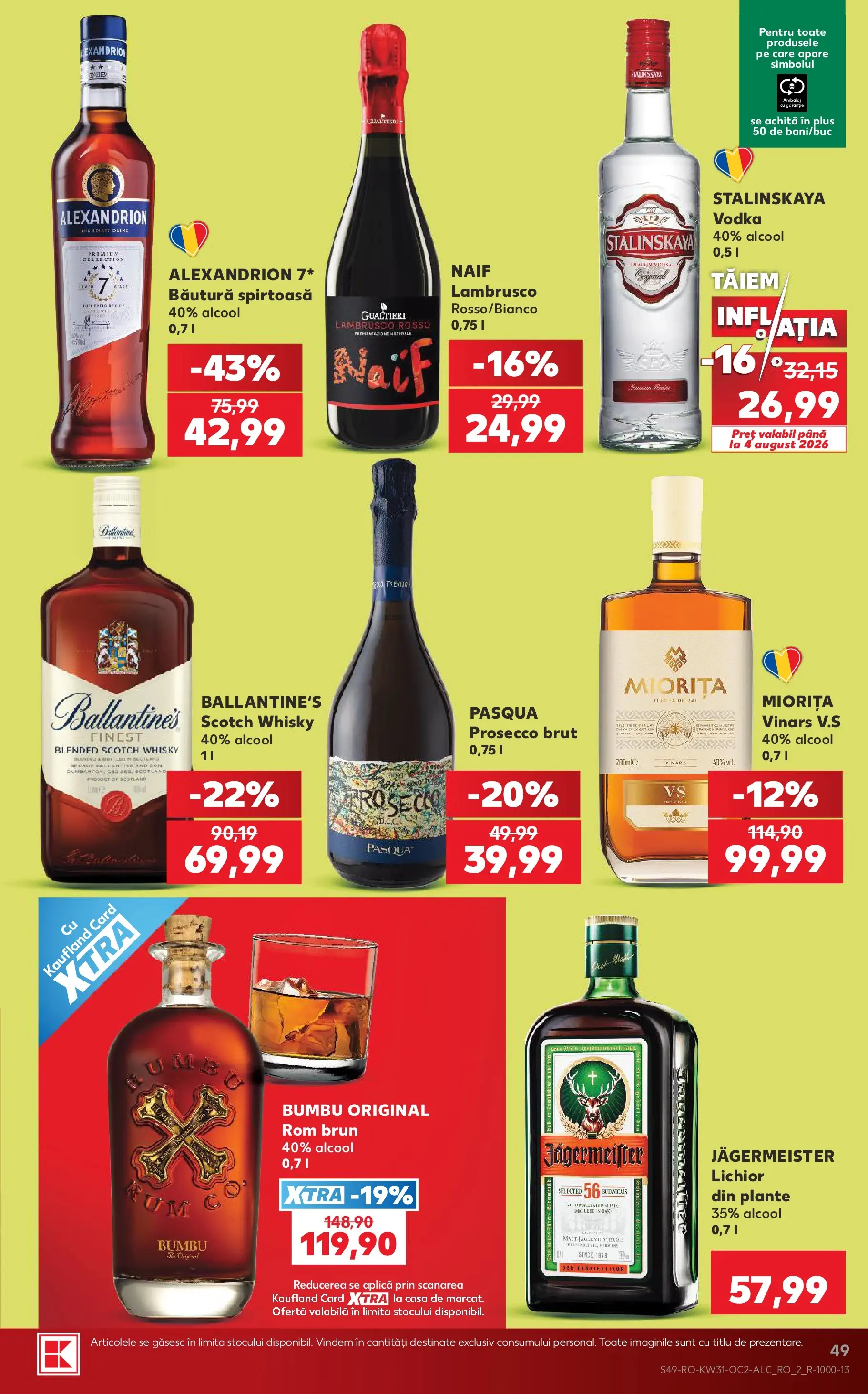 Catalog Kaufland 29 Iulie - 3 August 2026 | Pagina 49 | Produse: Lichior, Prosecco, Rom, Vodka
