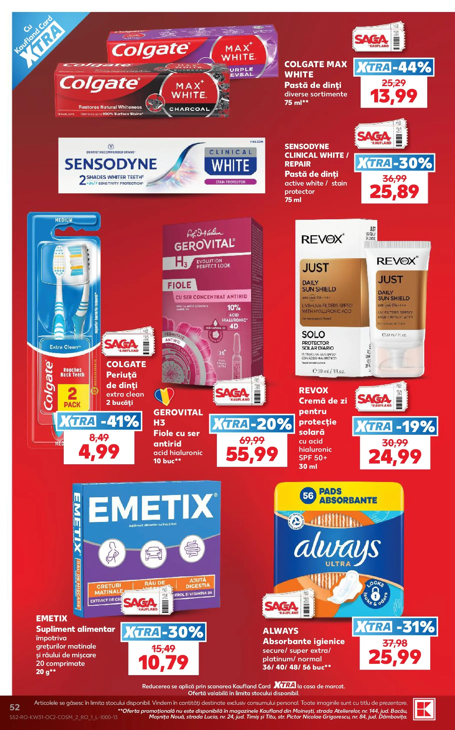 Catalog Kaufland 29 Iulie - 3 August 2026 | Pagina 52 | Produse: Pomelo, Cremă, Pastă de dinți, Absorbante