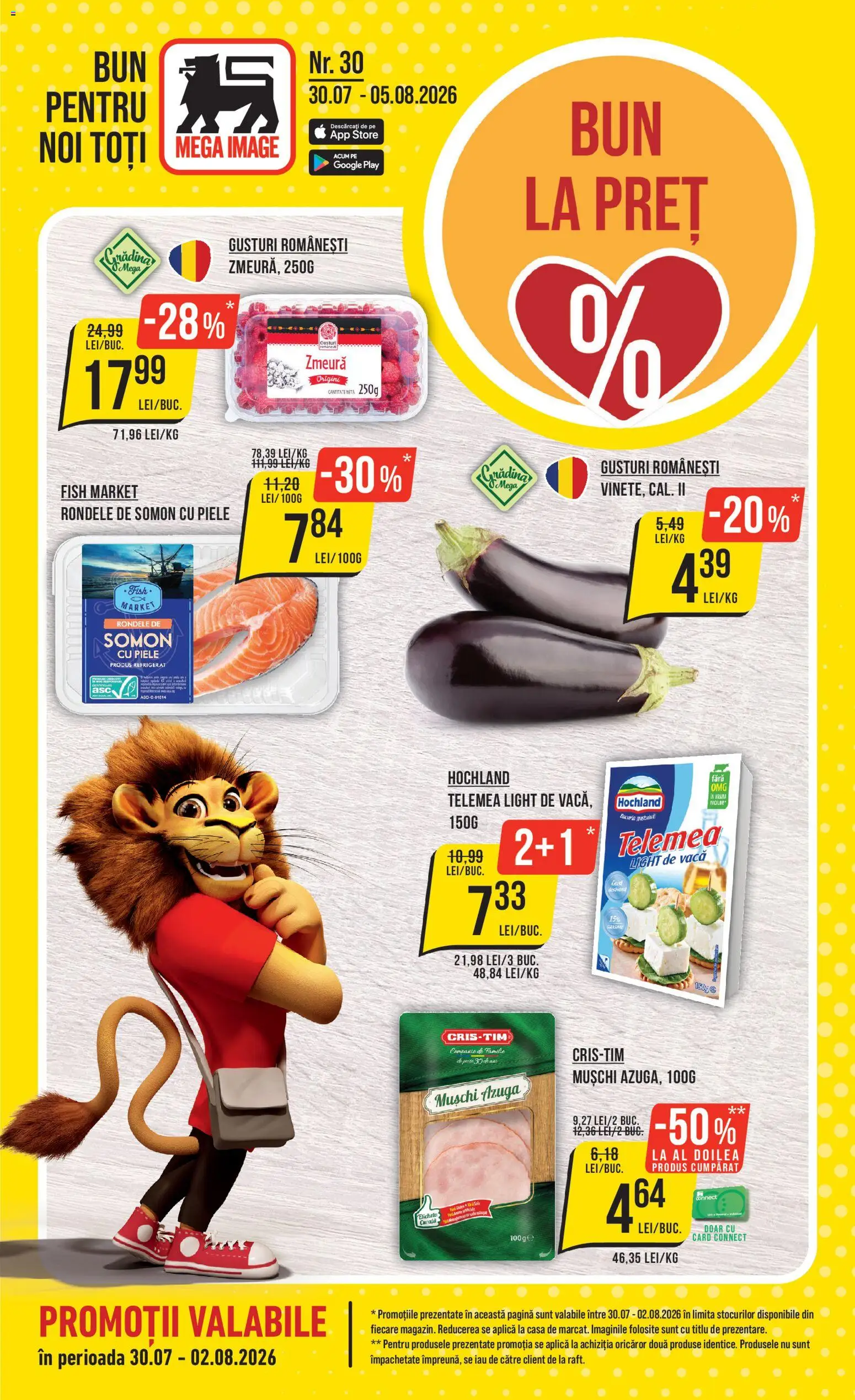 Catalog Mega Image 30 Iulie - 4 August 2026 | Pagina 1 | Produse: Zmeură, Pește