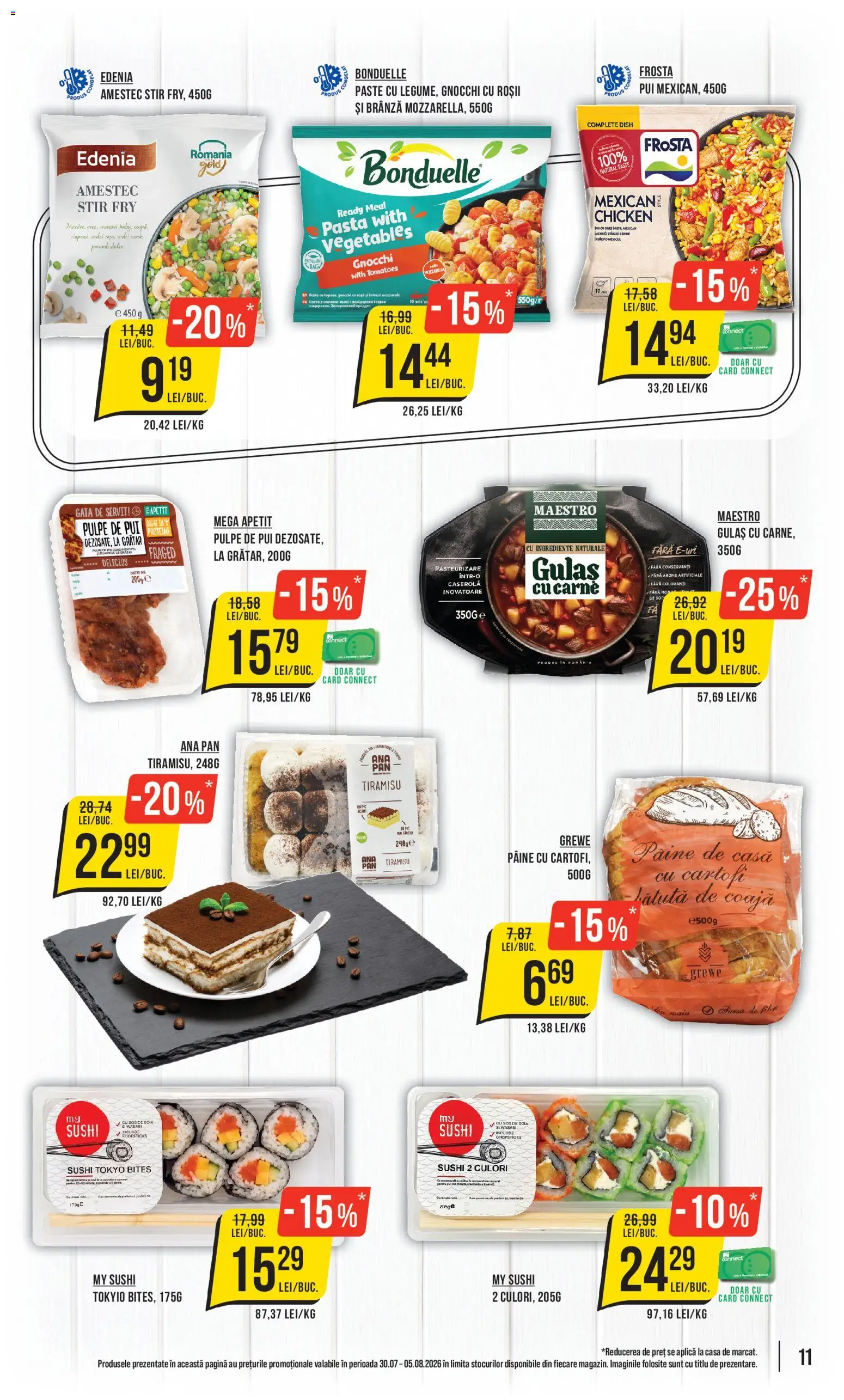 Catalog Mega Image 30 Iulie - 4 August 2026 | Pagina 11 | Produse: Hacıyatmaz Kedi Oyuncağı, Sushi, Pâine, Porumb