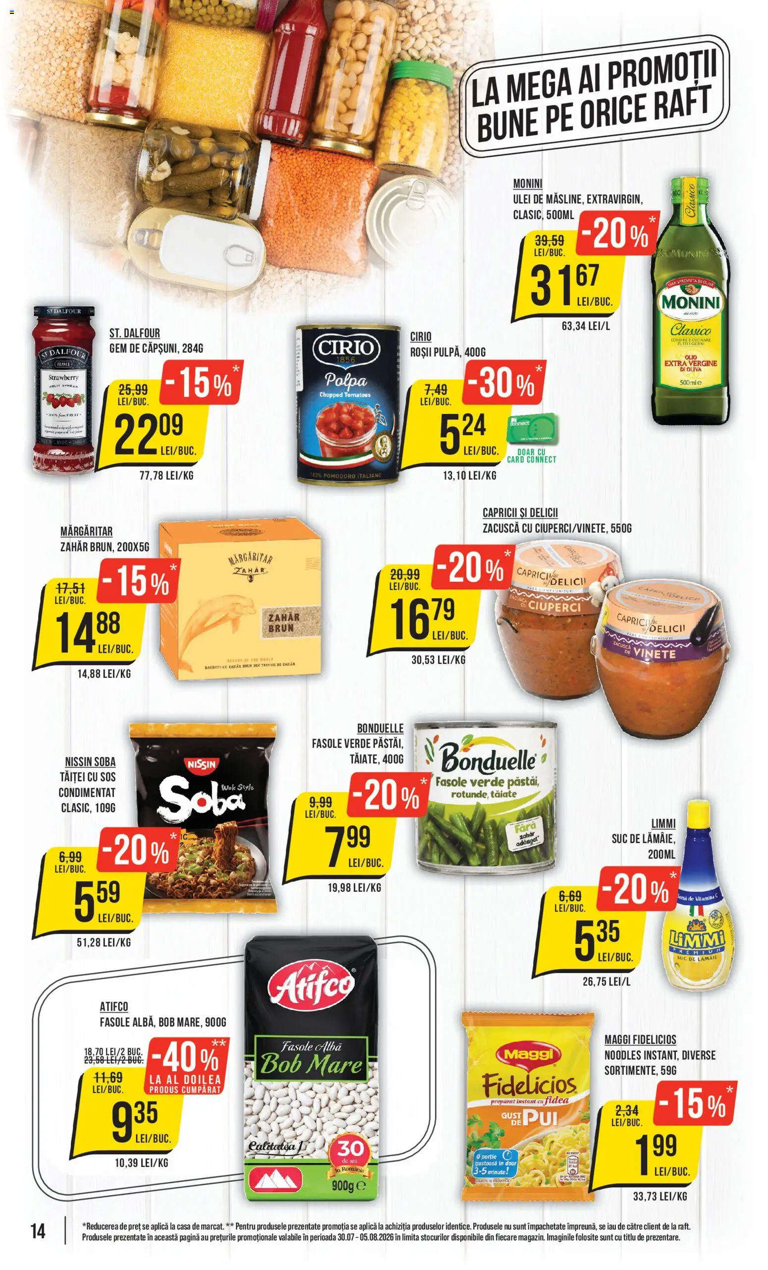 Catalog Mega Image 30 Iulie - 4 August 2026 | Pagina 14 | Produse: Raft, Roșii, Zacuscă, Zahăr