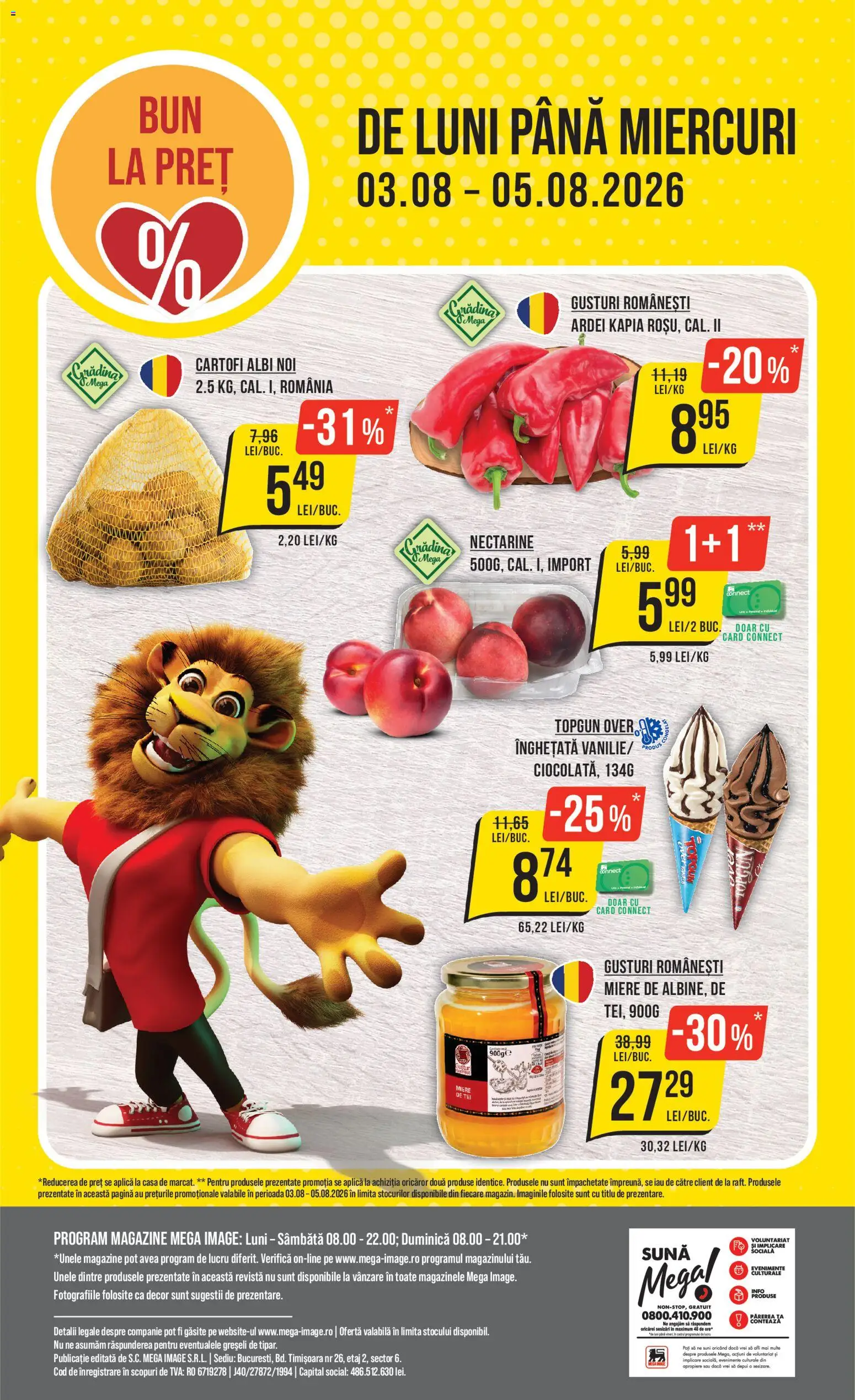 Catalog Mega Image 30 Iulie - 4 August 2026 | Pagina 24 | Produse: Temizlik kovası, Ardei, Înghețată, Cartofi