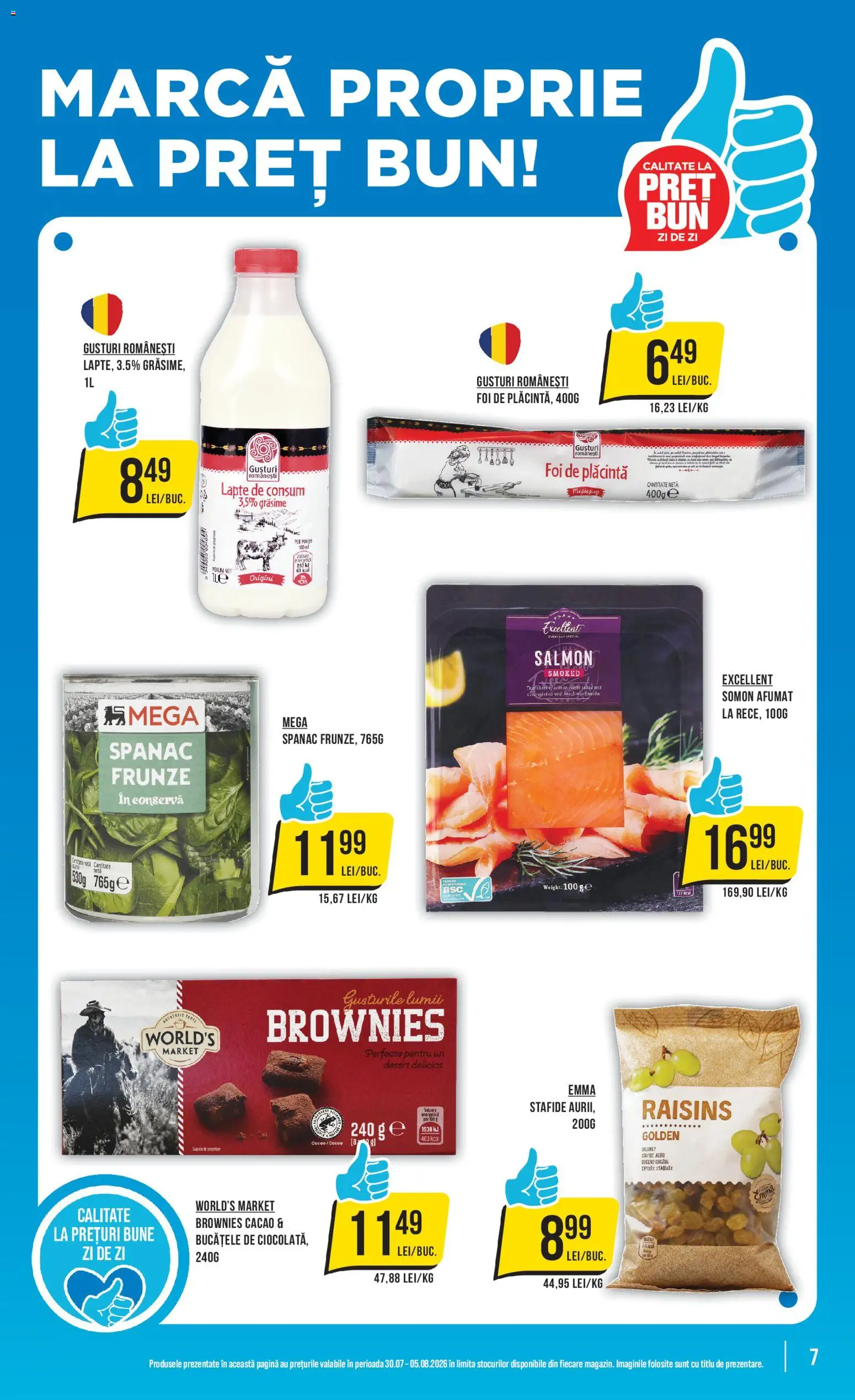 Catalog Mega Image 30 Iulie - 4 August 2026 | Pagina 7 | Produse: Plăcintă, Lapte, Cacao, Stafide