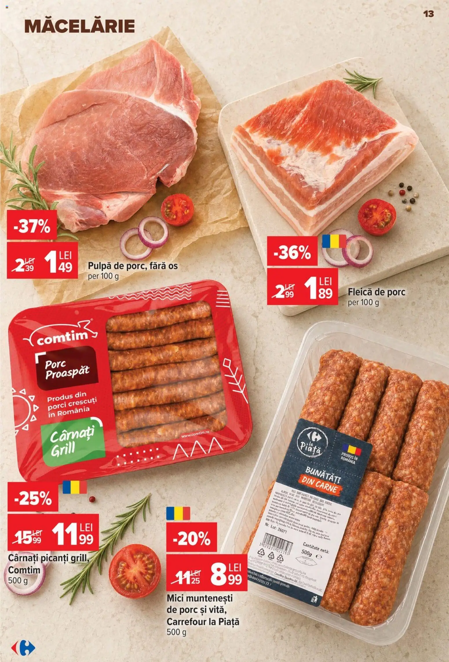 Catalog Carrefour 29 Iulie - 3 August 2026 | Pagina 13 | Produse: Grill, Mici, Fleică, Cârnați