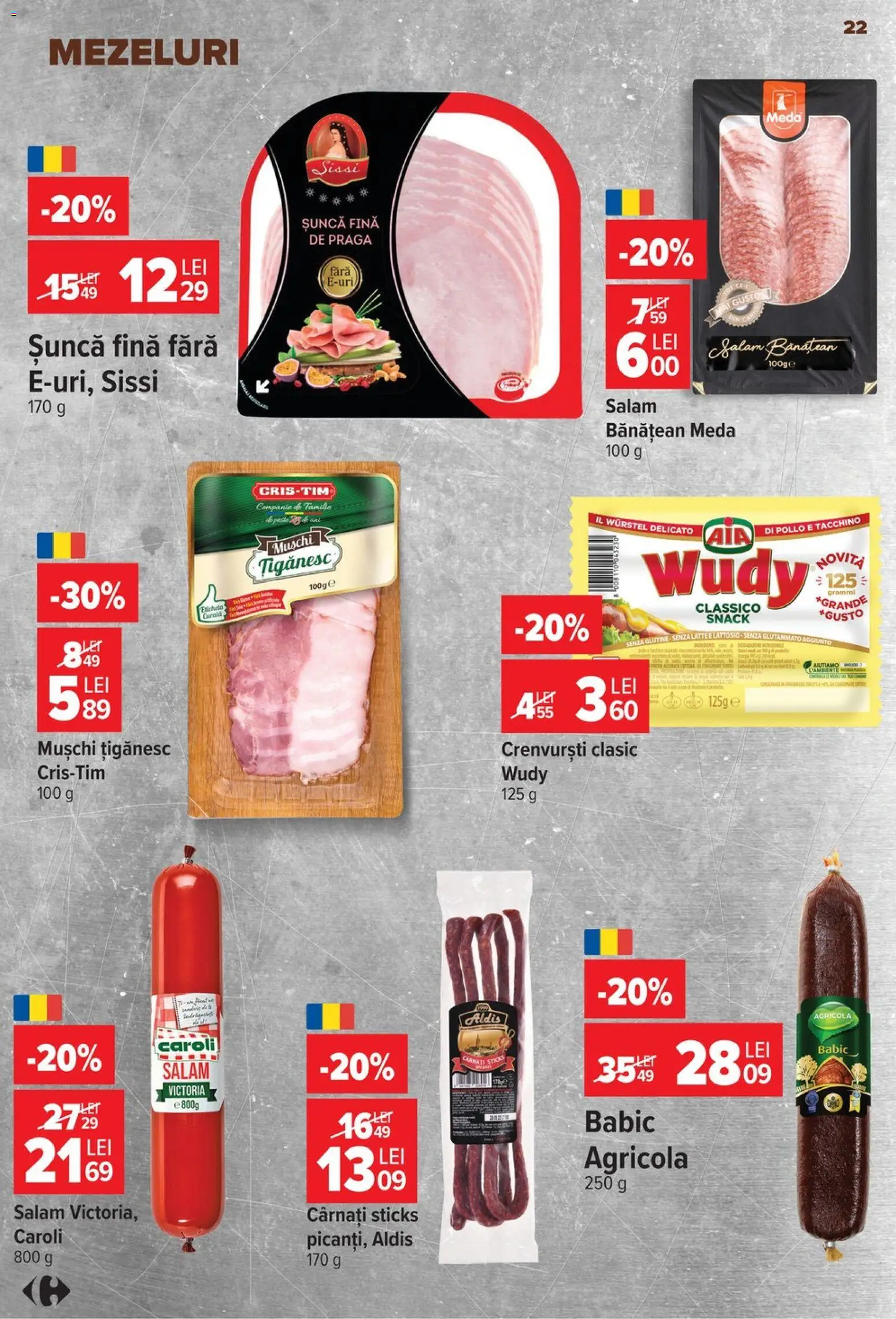 Catalog Carrefour 29 Iulie - 3 August 2026 | Pagina 22 | Produse: Crenvurști, Salam, Șuncă, Cârnați