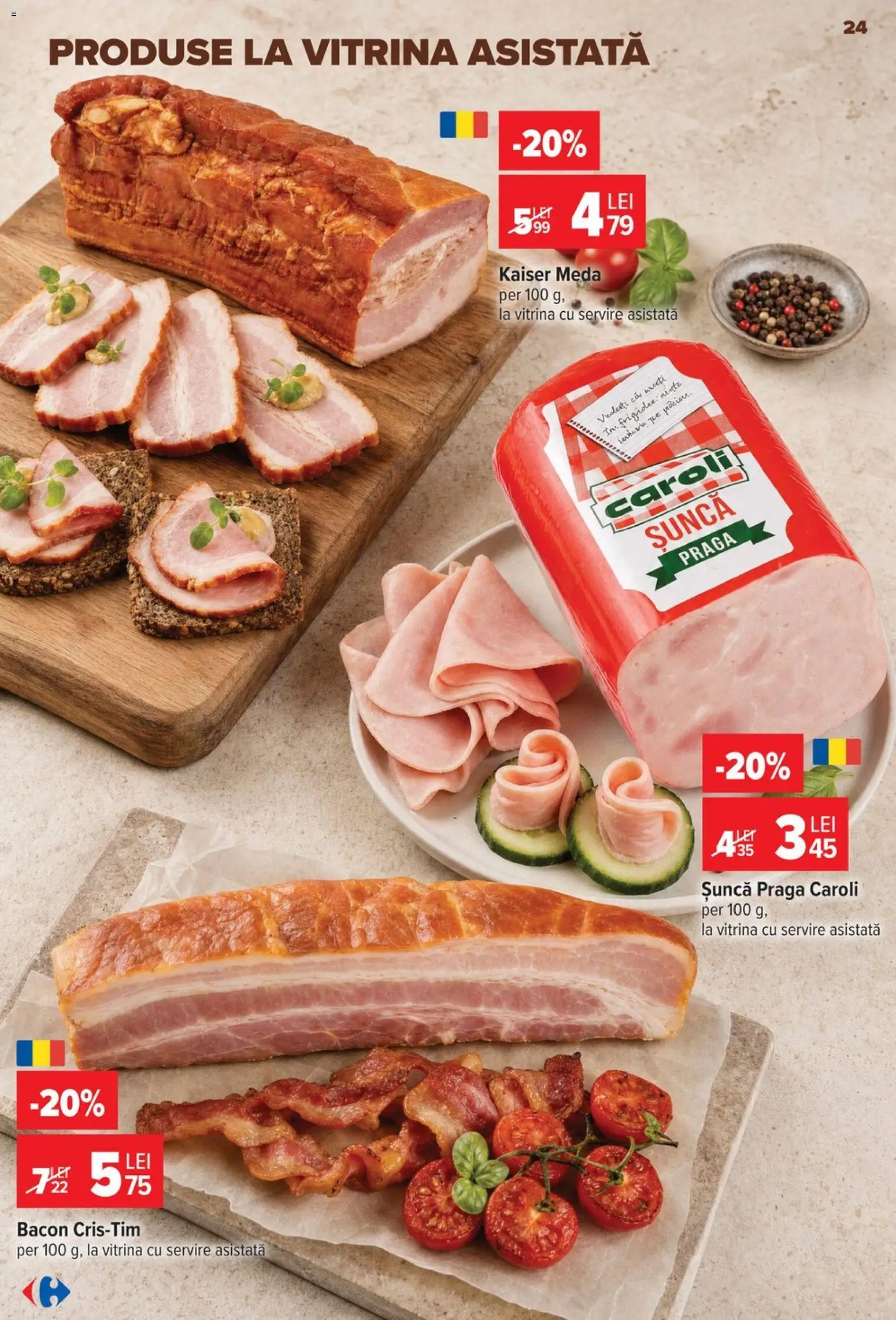 Catalog Carrefour 29 Iulie - 3 August 2026 | Pagina 24 | Produse: Vitrină, Bacon, Șuncă