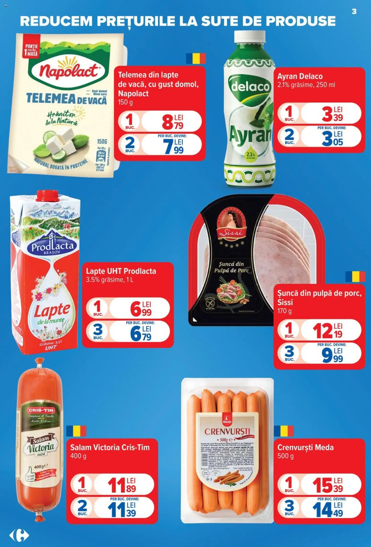 Catalog Carrefour 29 Iulie - 3 August 2026 | Pagina 3 | Produse: Masaüstü kılıfı, Masă, Crenvurști, Salam