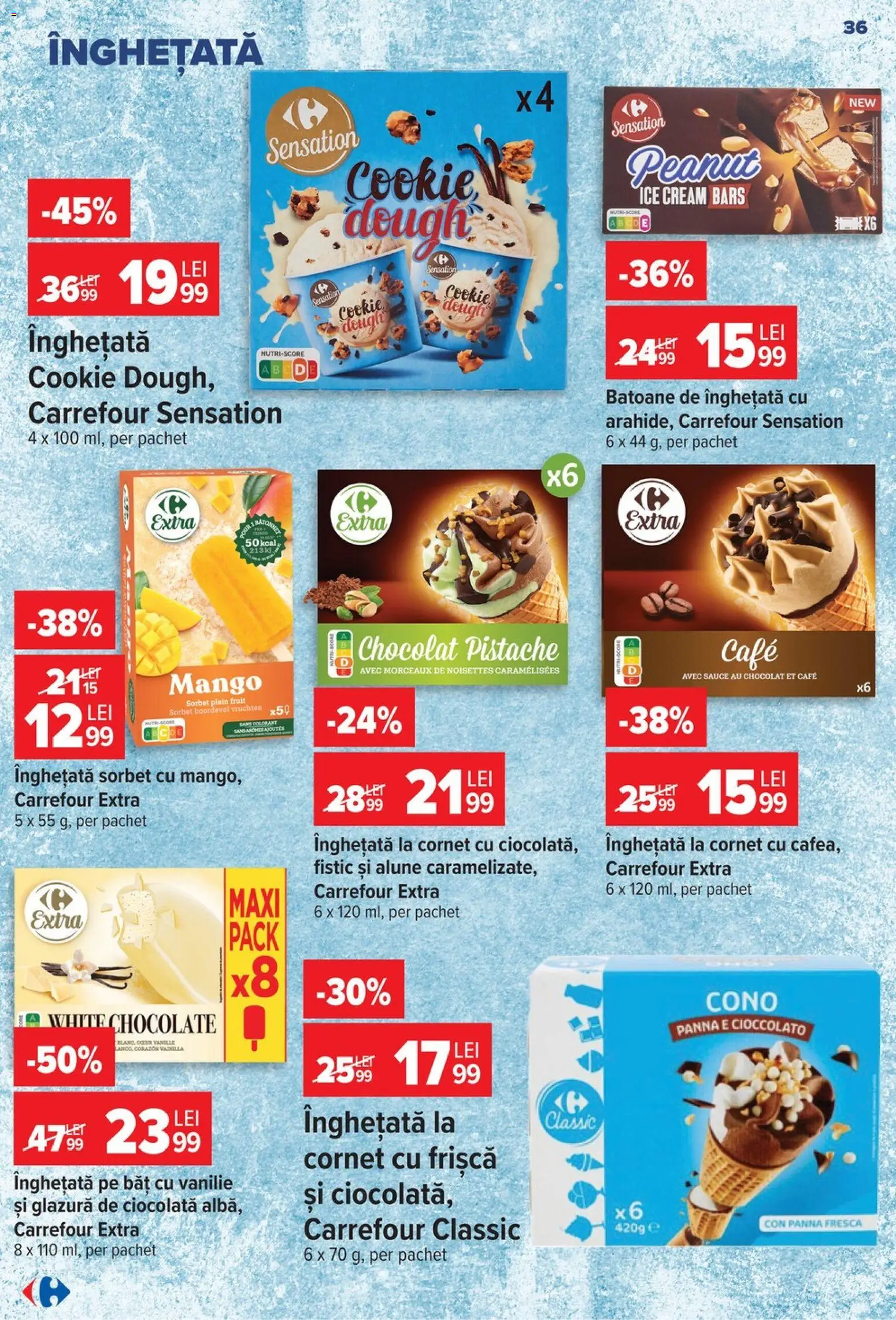 Catalog Carrefour 29 Iulie - 3 August 2026 | Pagina 36 | Produse: Alune, Ciocolată, Frișcă, Mango