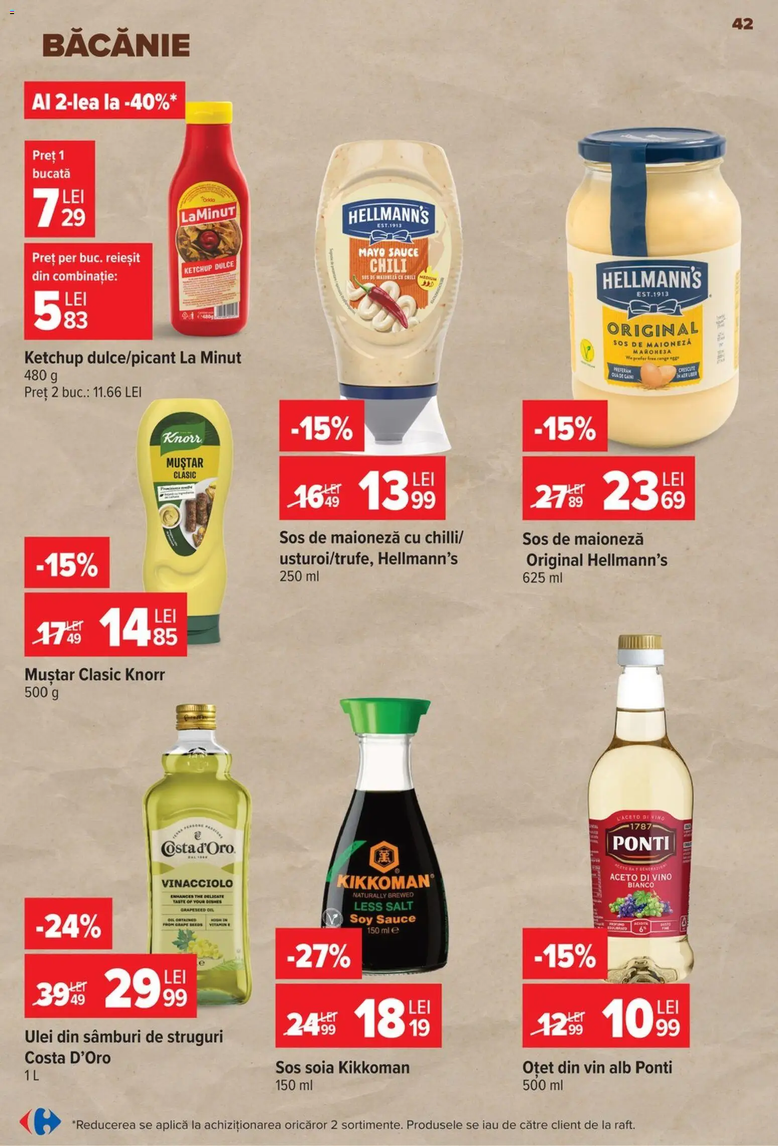 Catalog Carrefour 29 Iulie - 3 August 2026 | Pagina 42 | Produse: Struguri, Oțet, Ketchup, Sos
