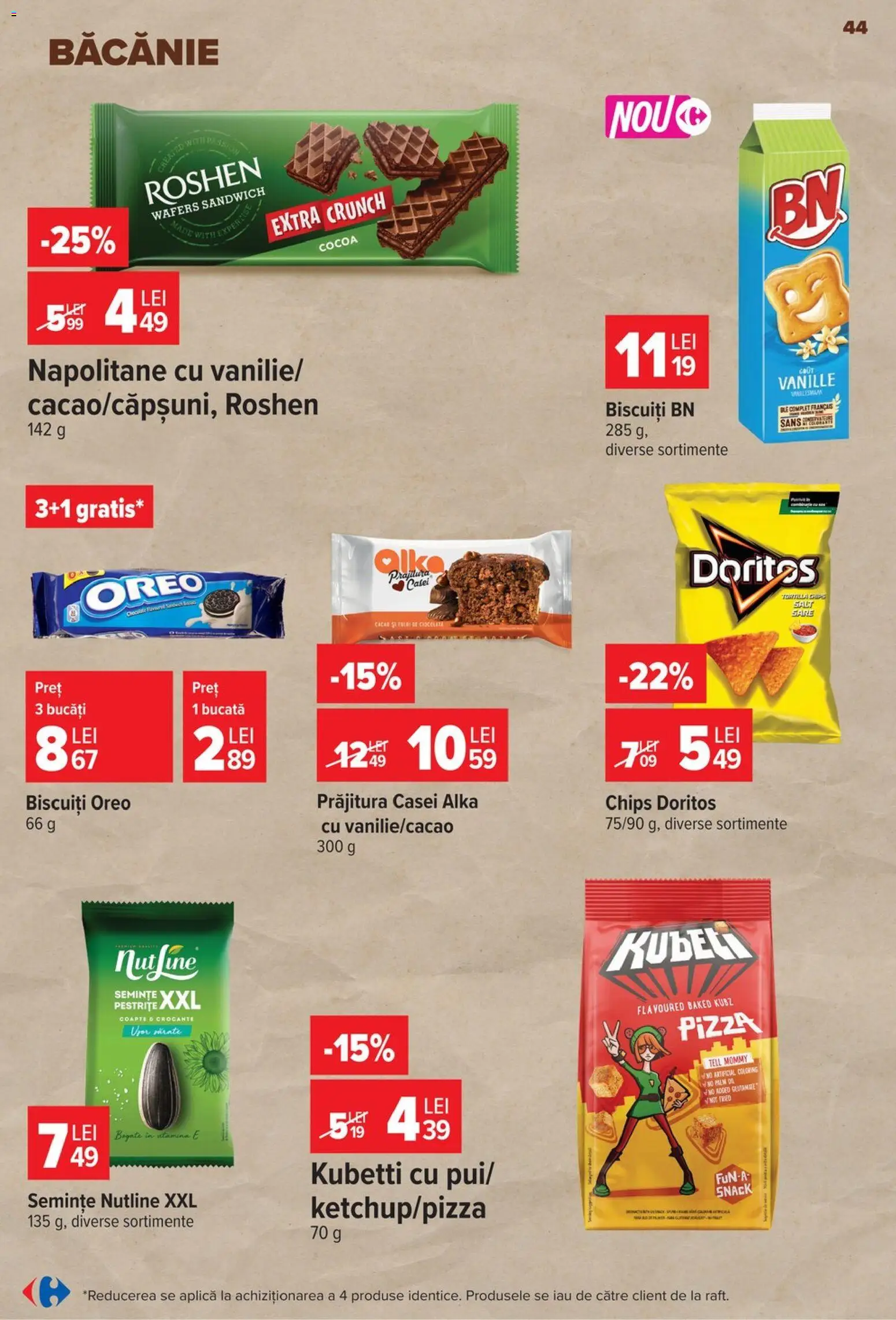 Catalog Carrefour 29 Iulie - 3 August 2026 | Pagina 44 | Produse: Napolitane, Cacao, Biscuiți, Sare