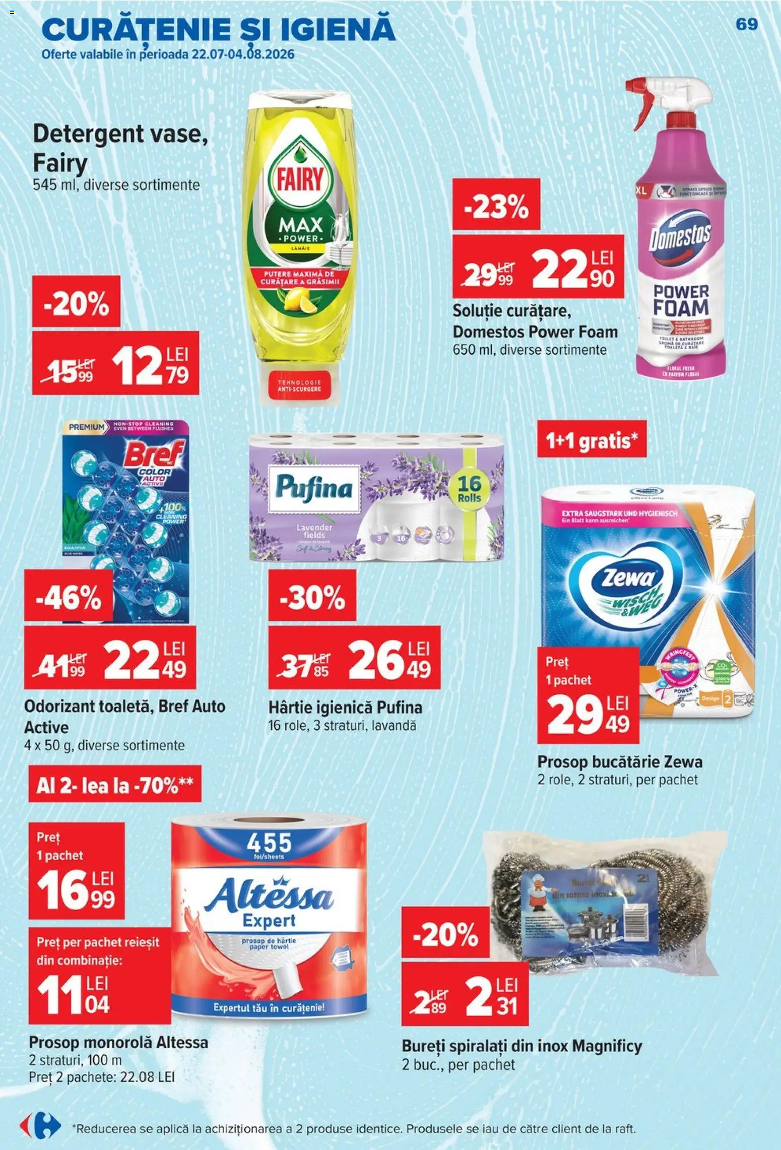 Catalog Carrefour 29 Iulie - 3 August 2026 | Pagina 69 | Produse: Prosop monorolă, Bucătărie, Parfum, Detergent