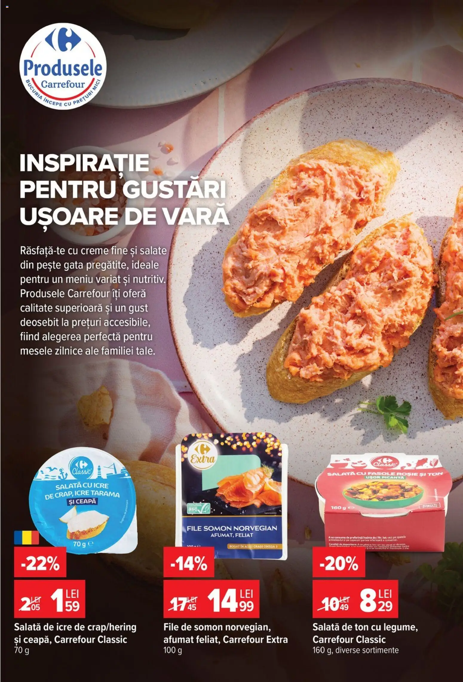 Catalog Carrefour 29 Iulie - 3 August 2026 | Pagina 13 | Produse: Pește, Salată cu icre, Salată, Ceapă