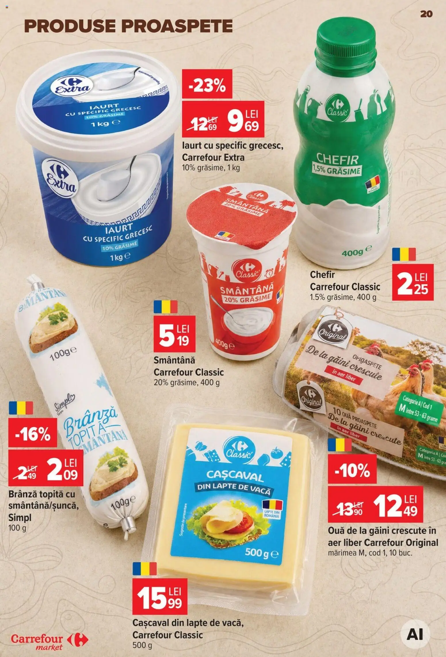 Catalog Carrefour 29 Iulie - 3 August 2026 | Pagina 20 | Produse: Brânză, Iaurt, Ouă, Smântână