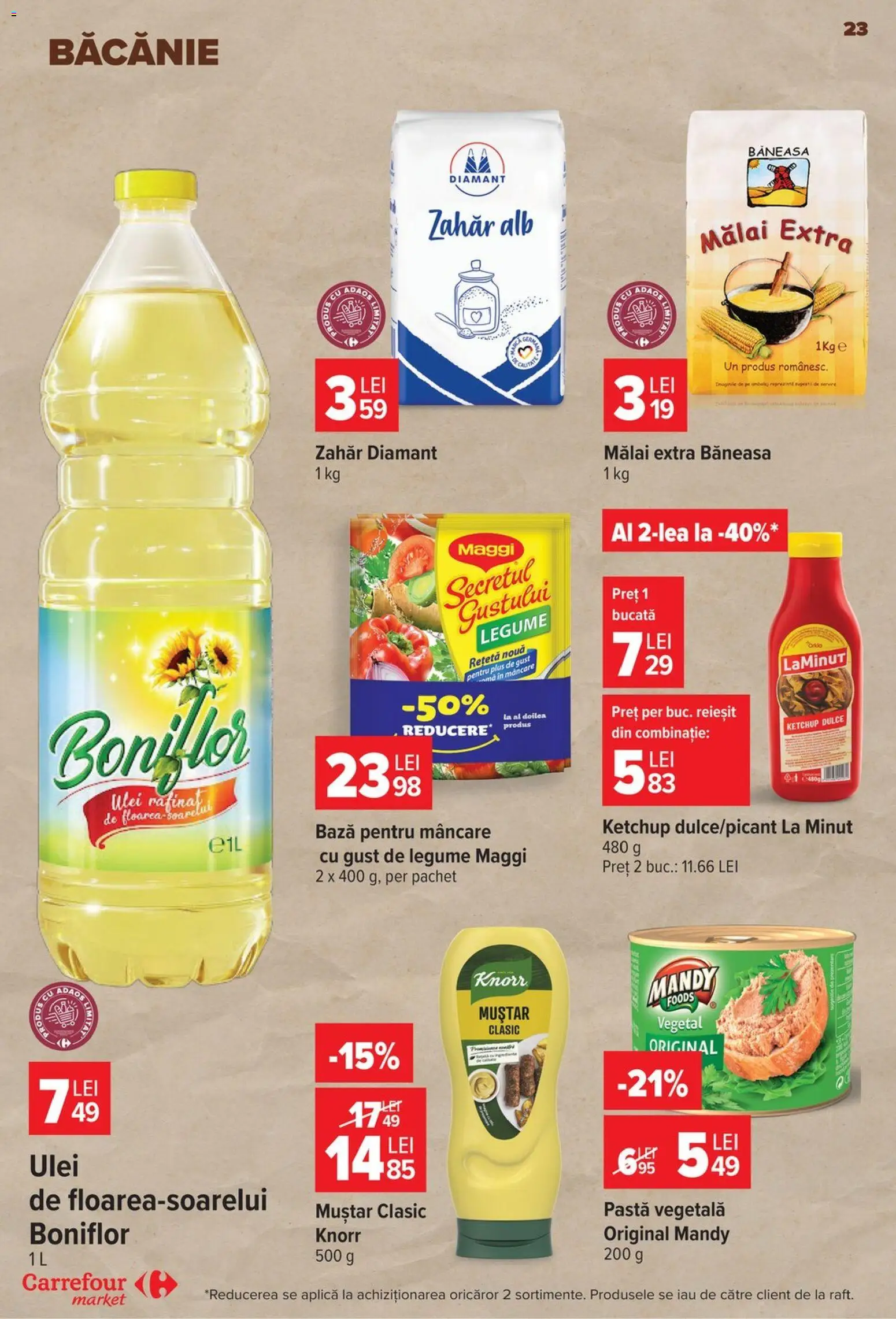 Catalog Carrefour 29 Iulie - 3 August 2026 | Pagina 23 | Produse: Muștar, Ketchup, Legume, Zahăr