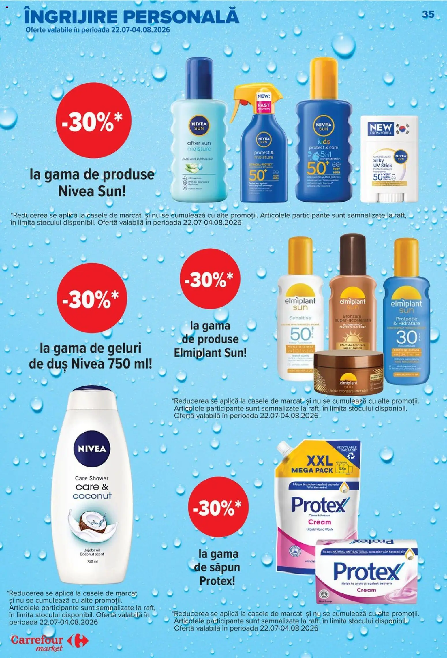 Catalog Carrefour 29 Iulie - 3 August 2026 | Pagina 35 | Produse: Gel de bronzare, Duș, Săpun