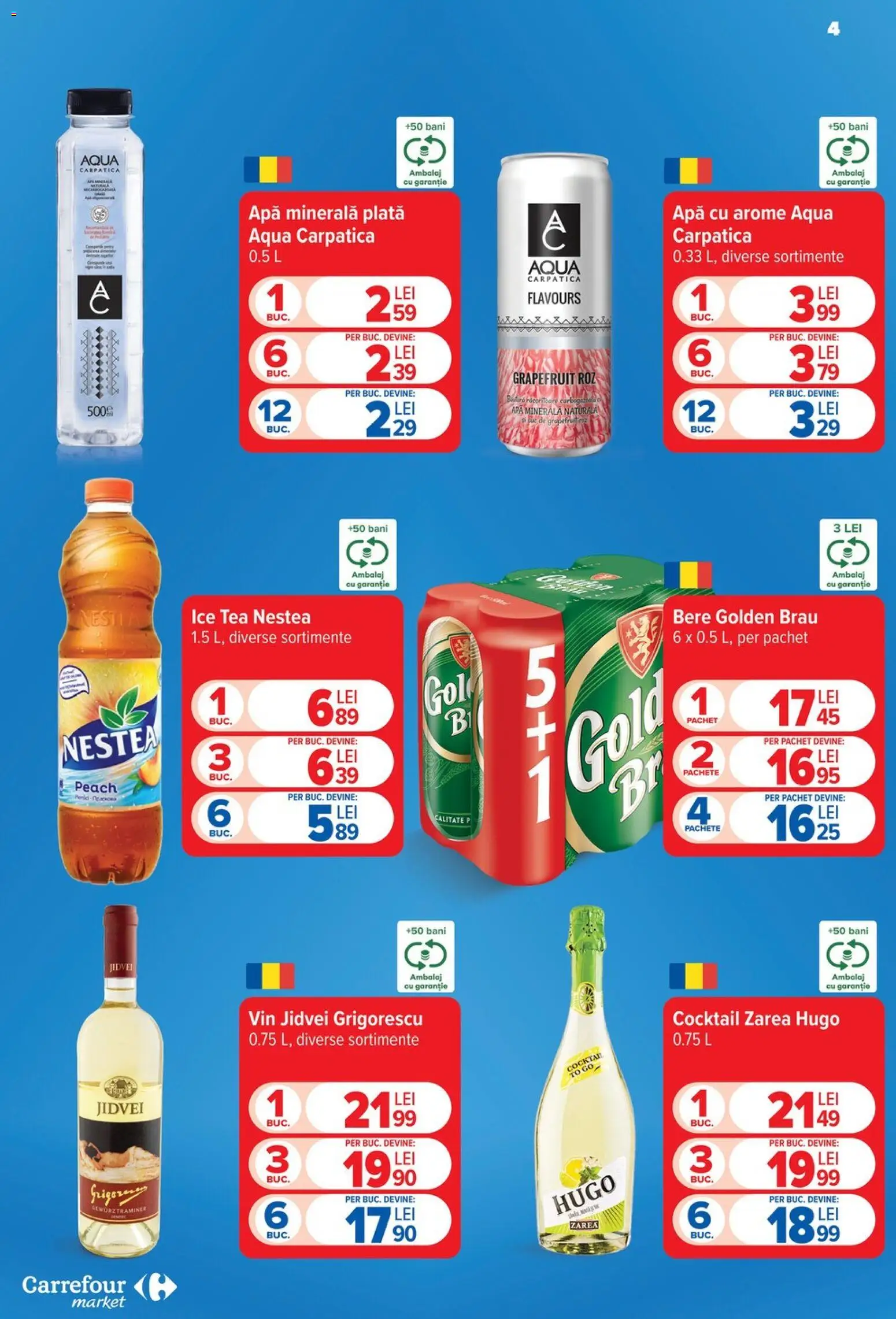 Catalog Carrefour 29 Iulie - 3 August 2026 | Pagina 4 | Produse: Yazı tahtası kalemi, Vin, Bere, Ice tea