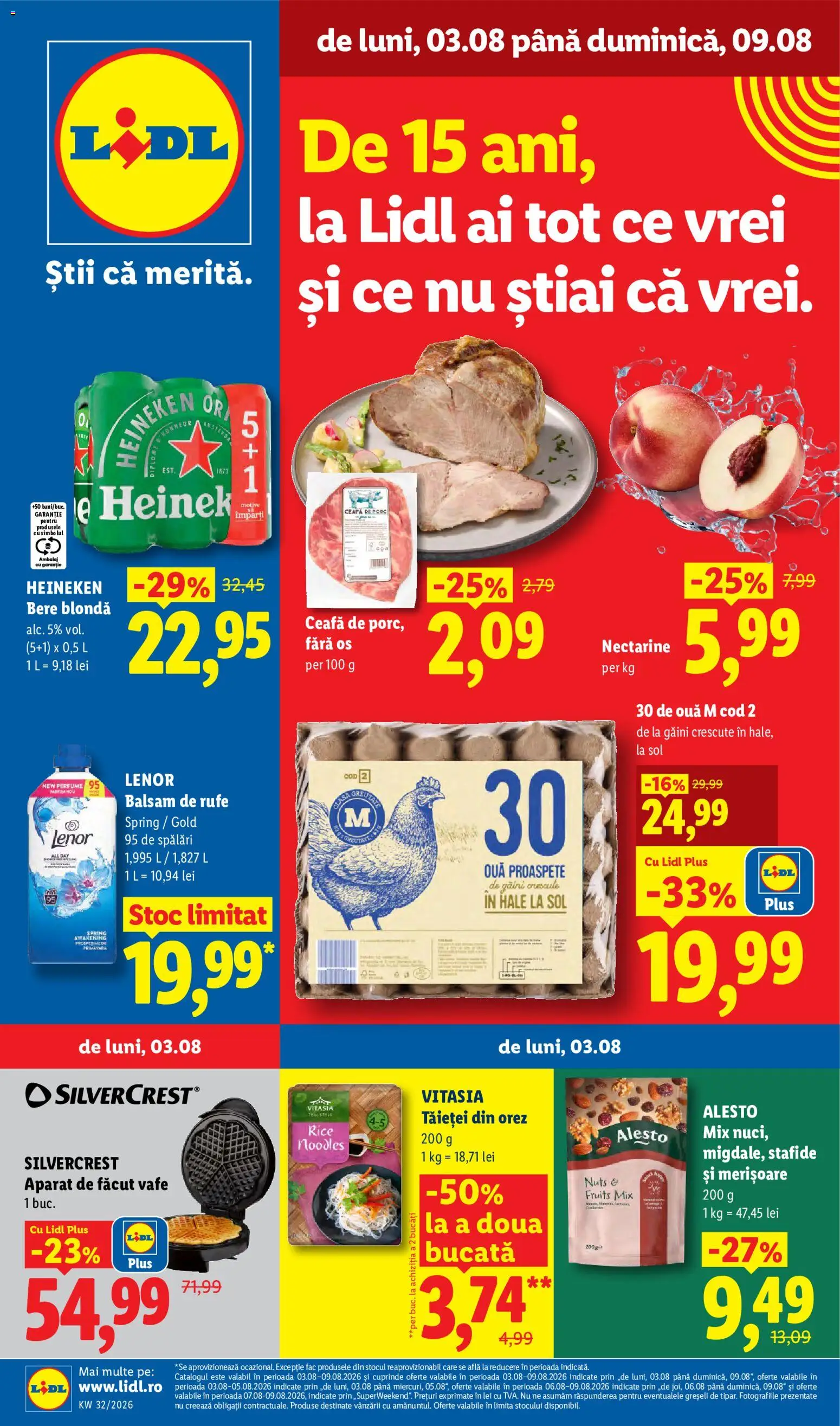 Catalog LIDL 3 - 8 August 2026 | Pagina 1 | Produse: Temizlik kovası, Balsam, Ouă, Balsam de rufe