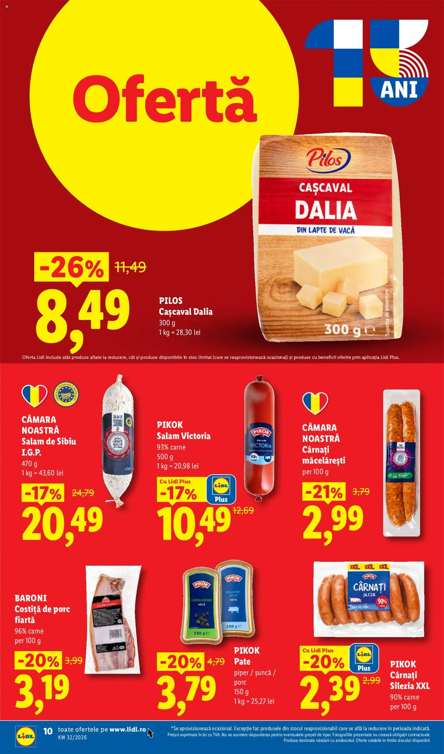 Catalog LIDL 3 - 8 August 2026 | Pagina 10 | Produse: Toplar, Pate, Lapte, Cârnați