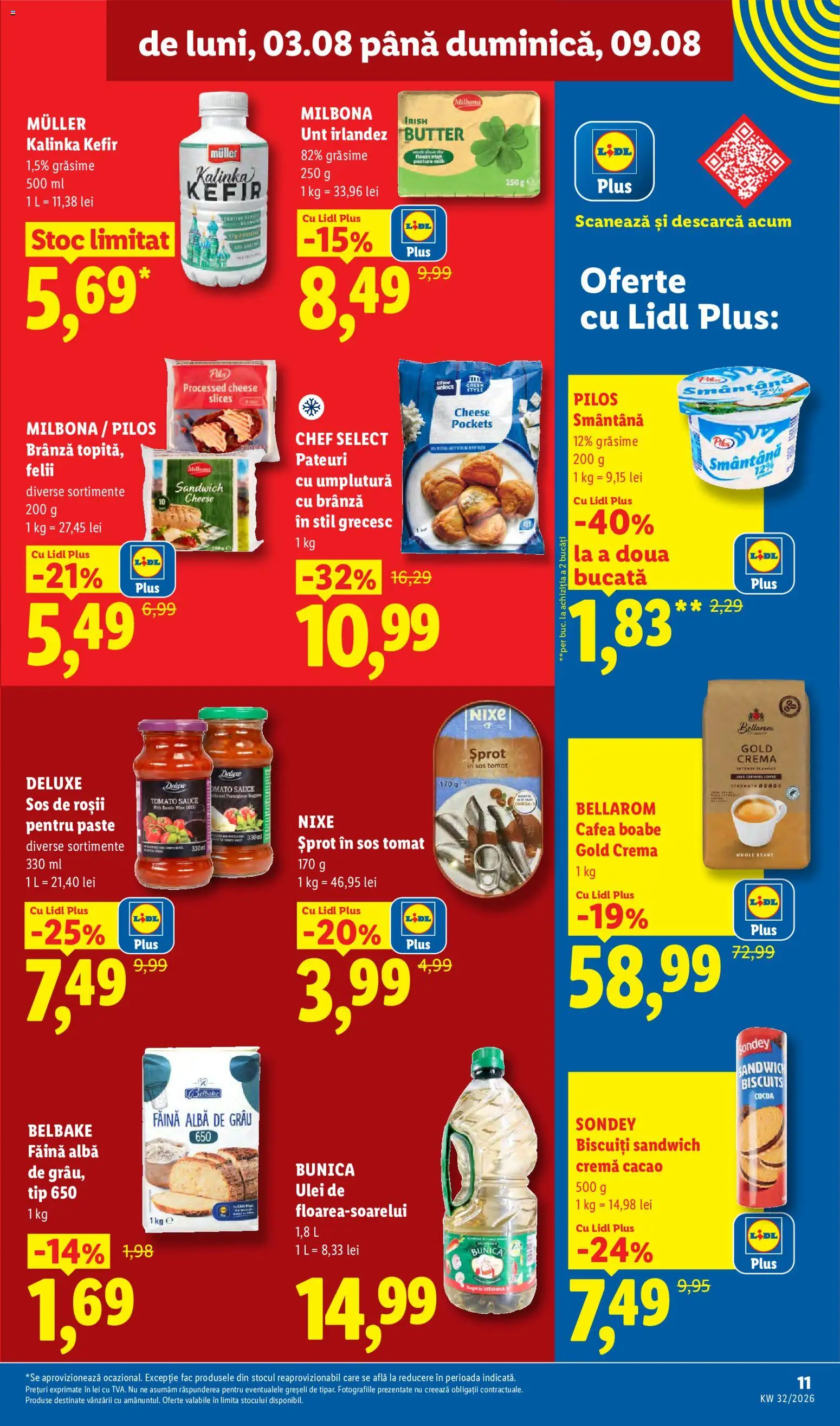 Catalog LIDL 3 - 8 August 2026 | Pagina 11 | Produse: Brânză, Cafea, Făină, Paste