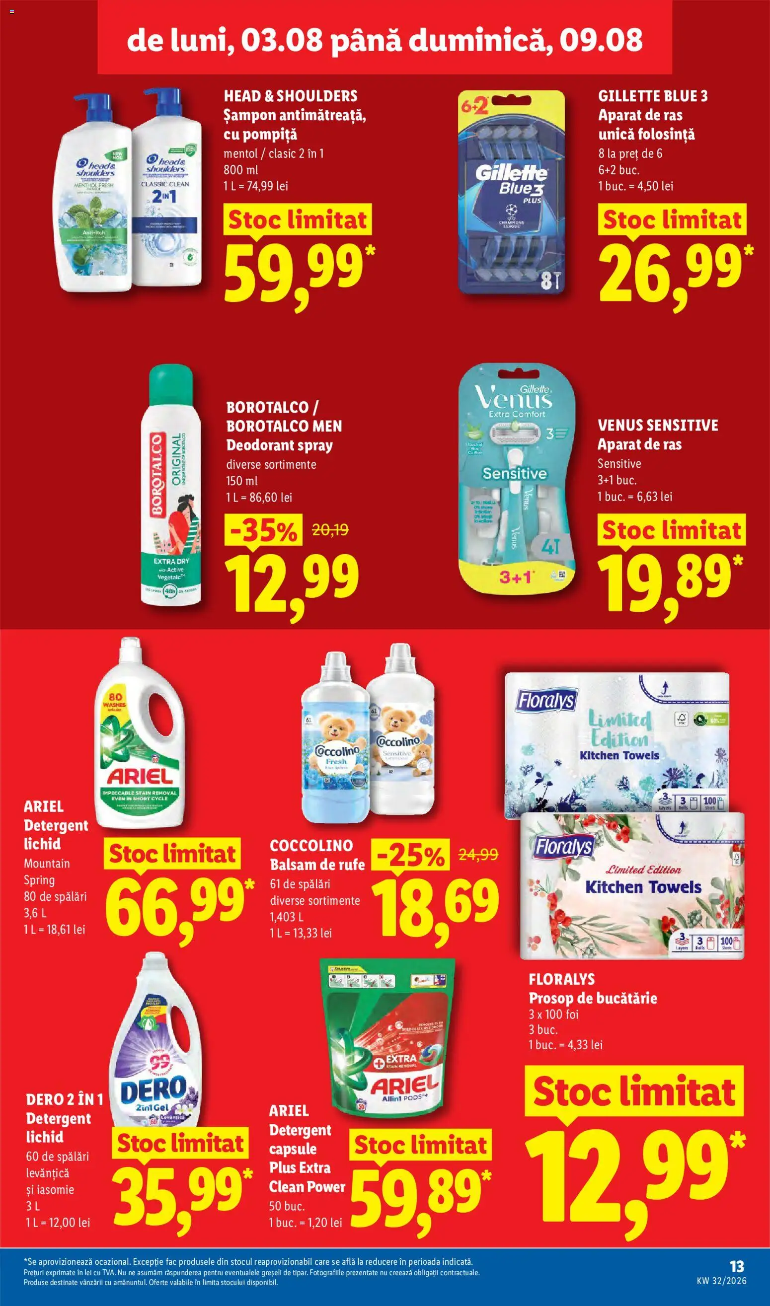 Catalog LIDL 3 - 8 August 2026 | Pagina 13 | Produse: Bucătărie, Balsam, Deodorant, Balsam de rufe