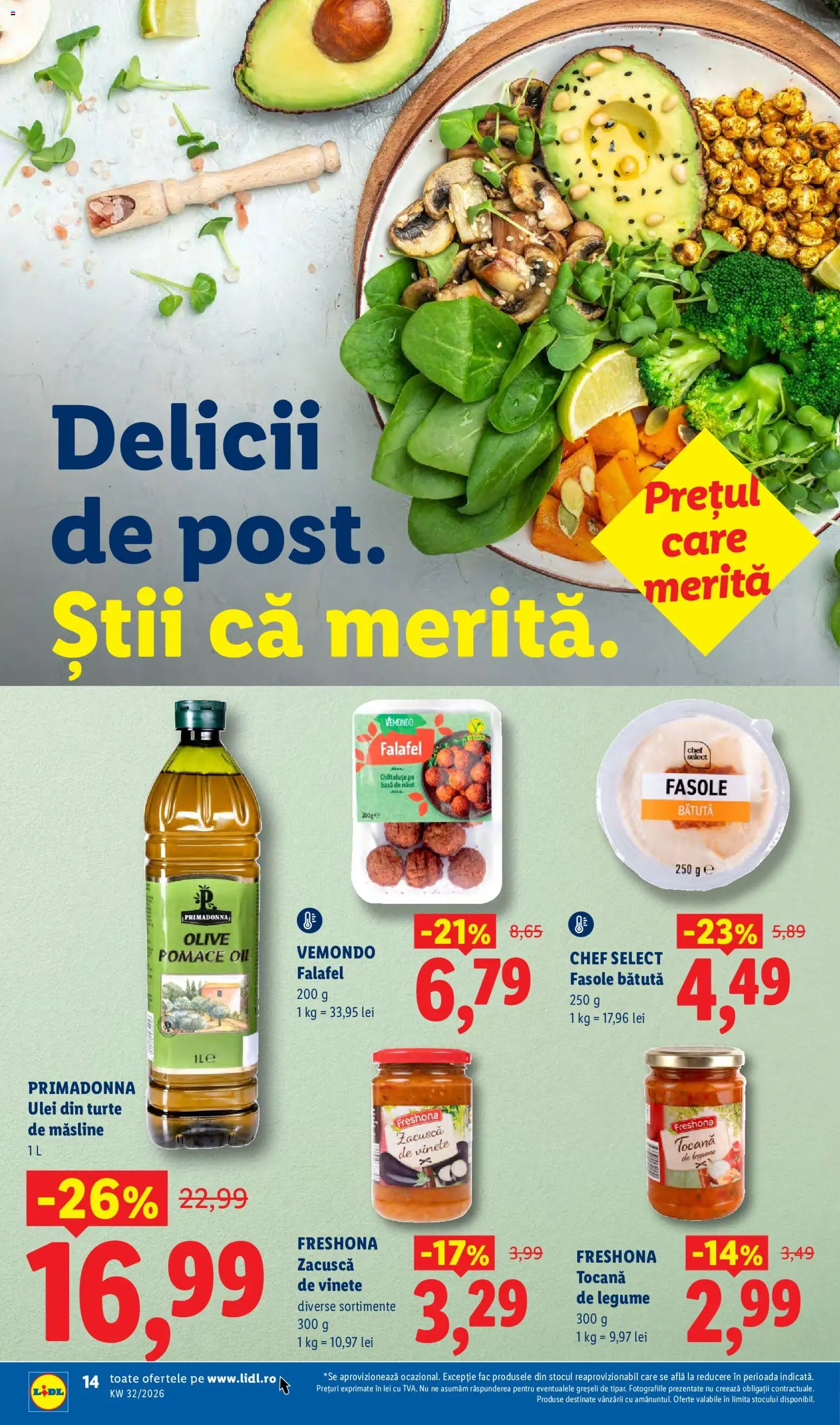 Catalog LIDL 3 - 8 August 2026 | Pagina 14 | Produse: Măsline, Ulei, Zacuscă, Legume