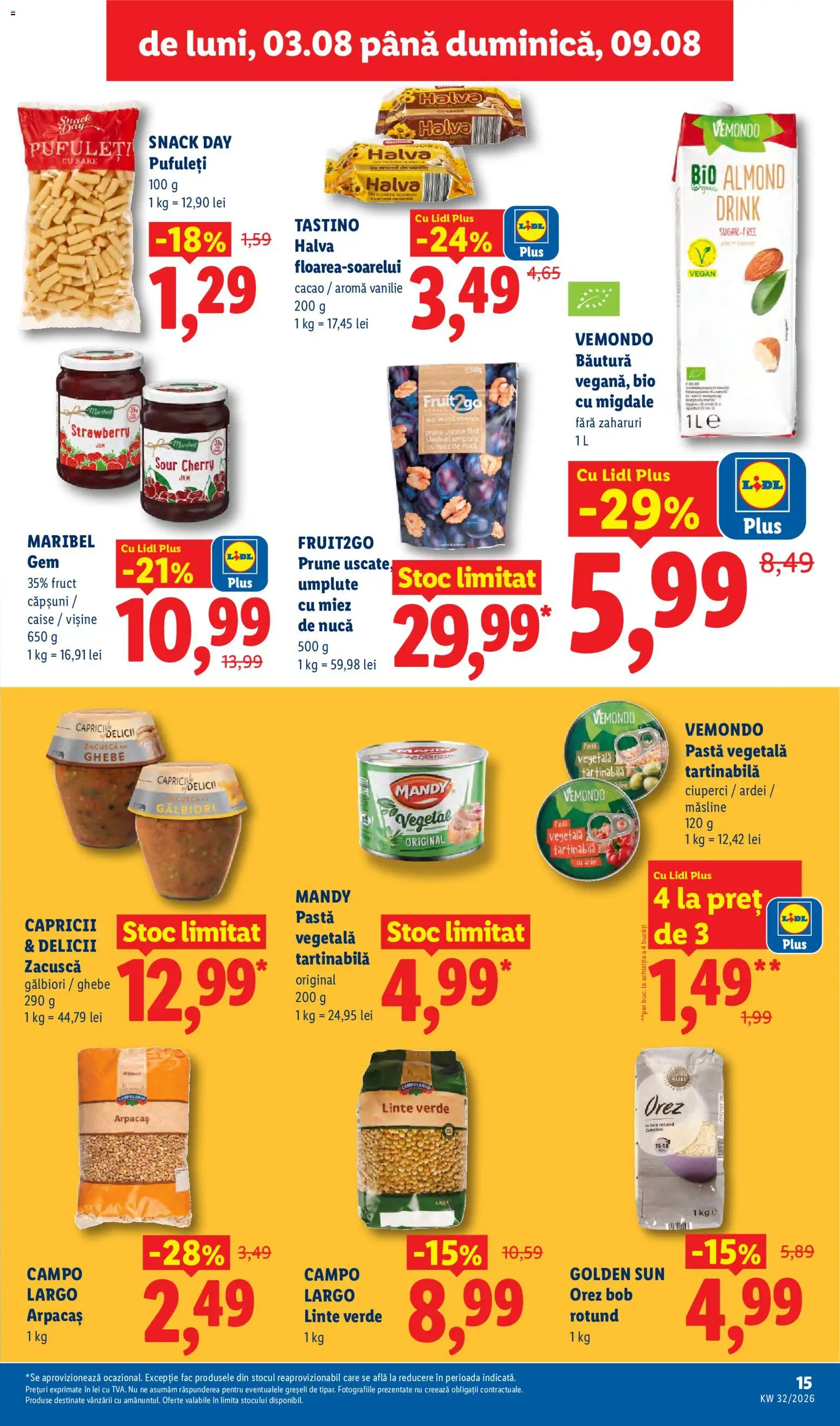 Catalog LIDL 3 - 8 August 2026 | Pagina 15 | Produse: Orez, Cacao, Ahtapot, Zacuscă